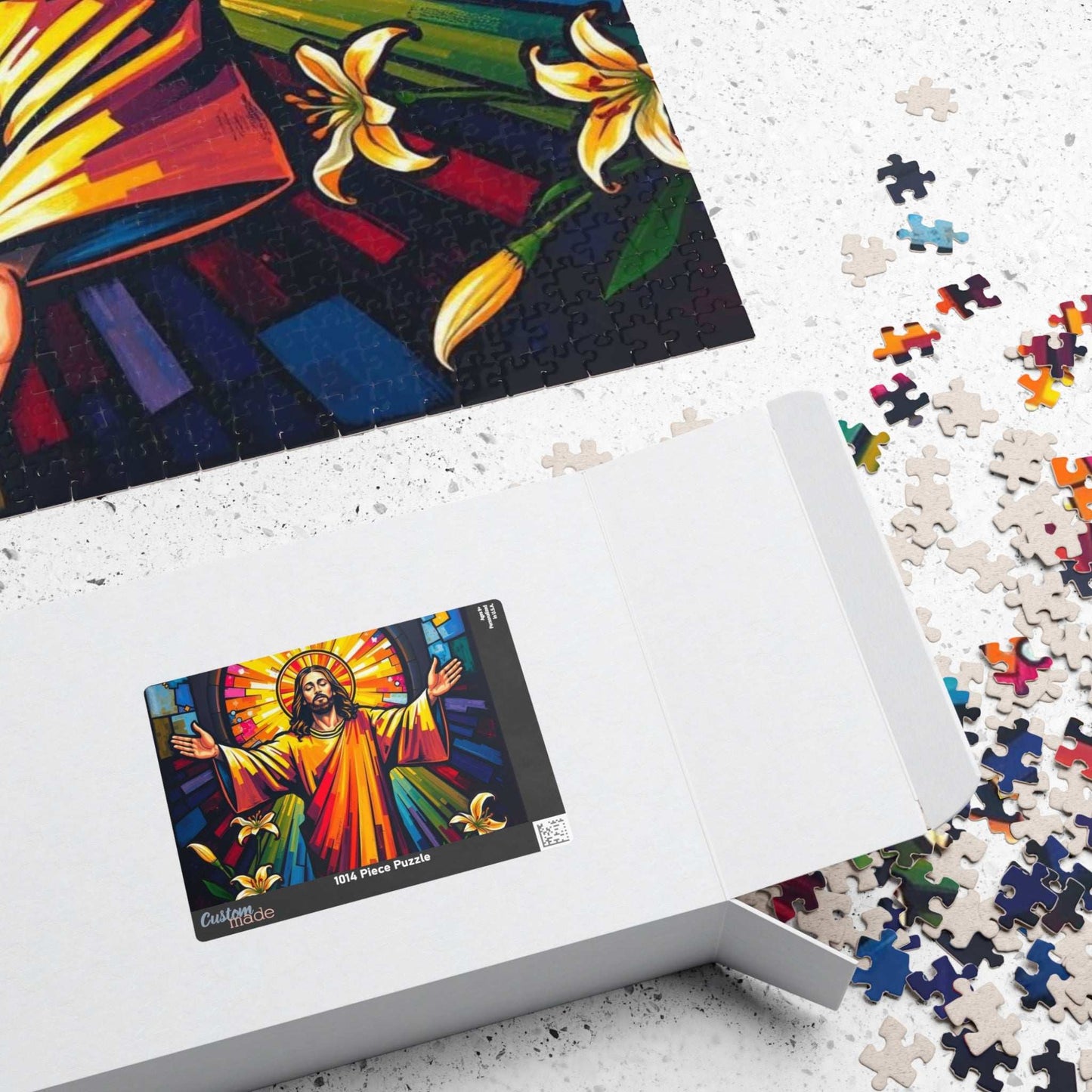 Radiant Jesus Puzzle - Colorful Religious Jigsaw, Inspirational Artwork Ideal Gift for Faith, Family Gatherings, and Spiritual Celebrations