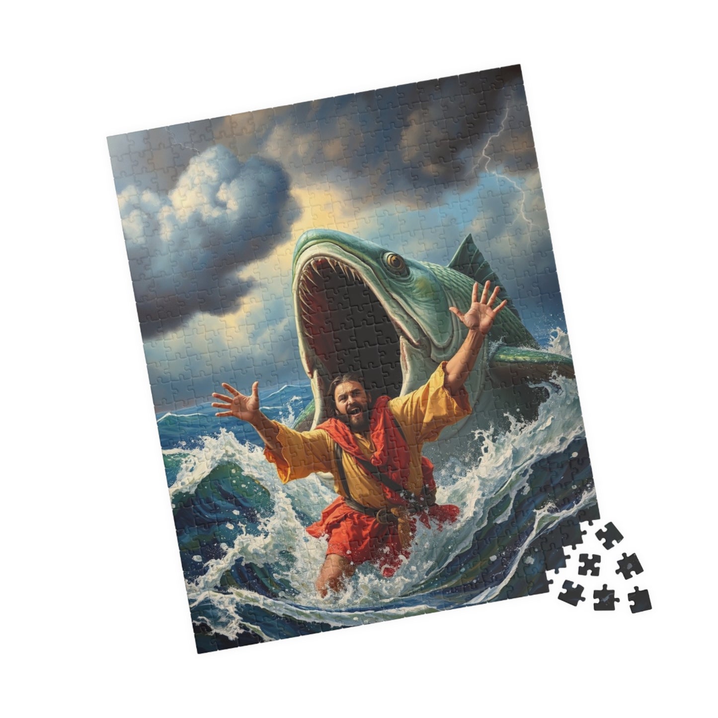 Christian Faith-Based Puzzle, Jonah and the Big Fish Epic Bible Story, Religious Jigsaw Game, Spiritual Gift for Puzzle Lover, Bible Puzzle Puzzle The Puzzle Chest