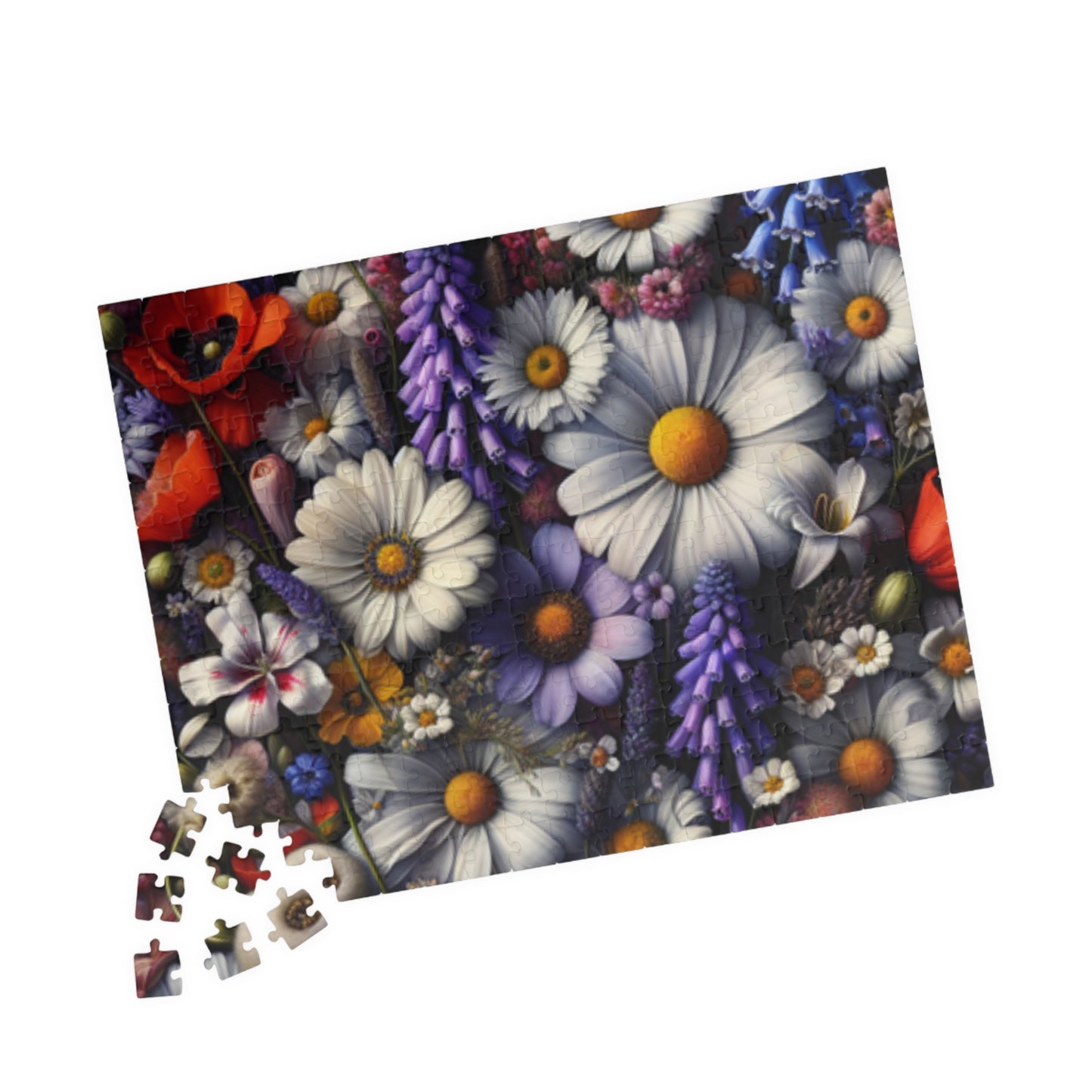 Jigsaw Puzzle, 1000 Piece Flower Kaleidoscope Top-Down View Gifted Puzzle for Adults and Kids, Roses Sunflowers Lilies Tulips Floral Pattern Puzzle The Puzzle Chest