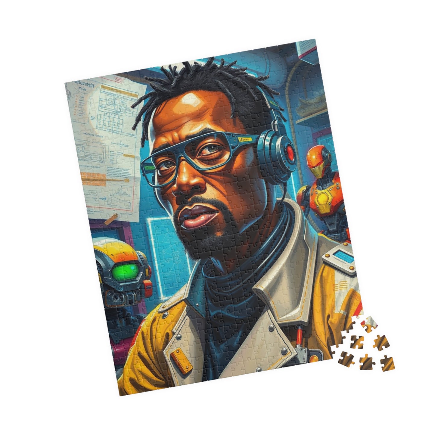 Futuristic Black Gamer Puzzle, Unique African American Art Jigsaw Game, Gift for Puzzle Lovers, Fun Family Activity, Entertaining Pastime Puzzle The Puzzle Chest