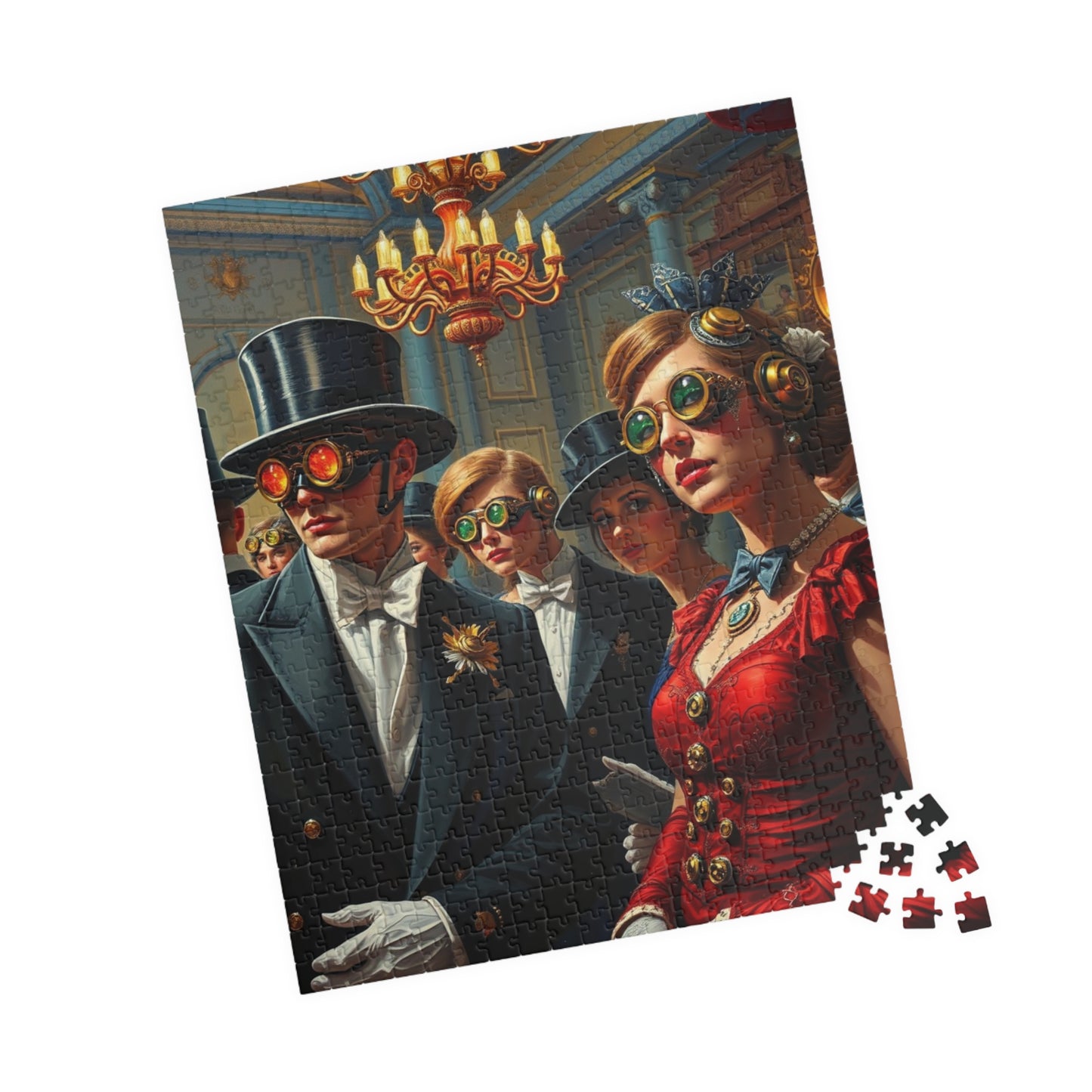 Steampunk Ballroom Puzzle, Victorian Guest Mechanical Accessory Glowing Monocle Puzzle The Puzzle Chest