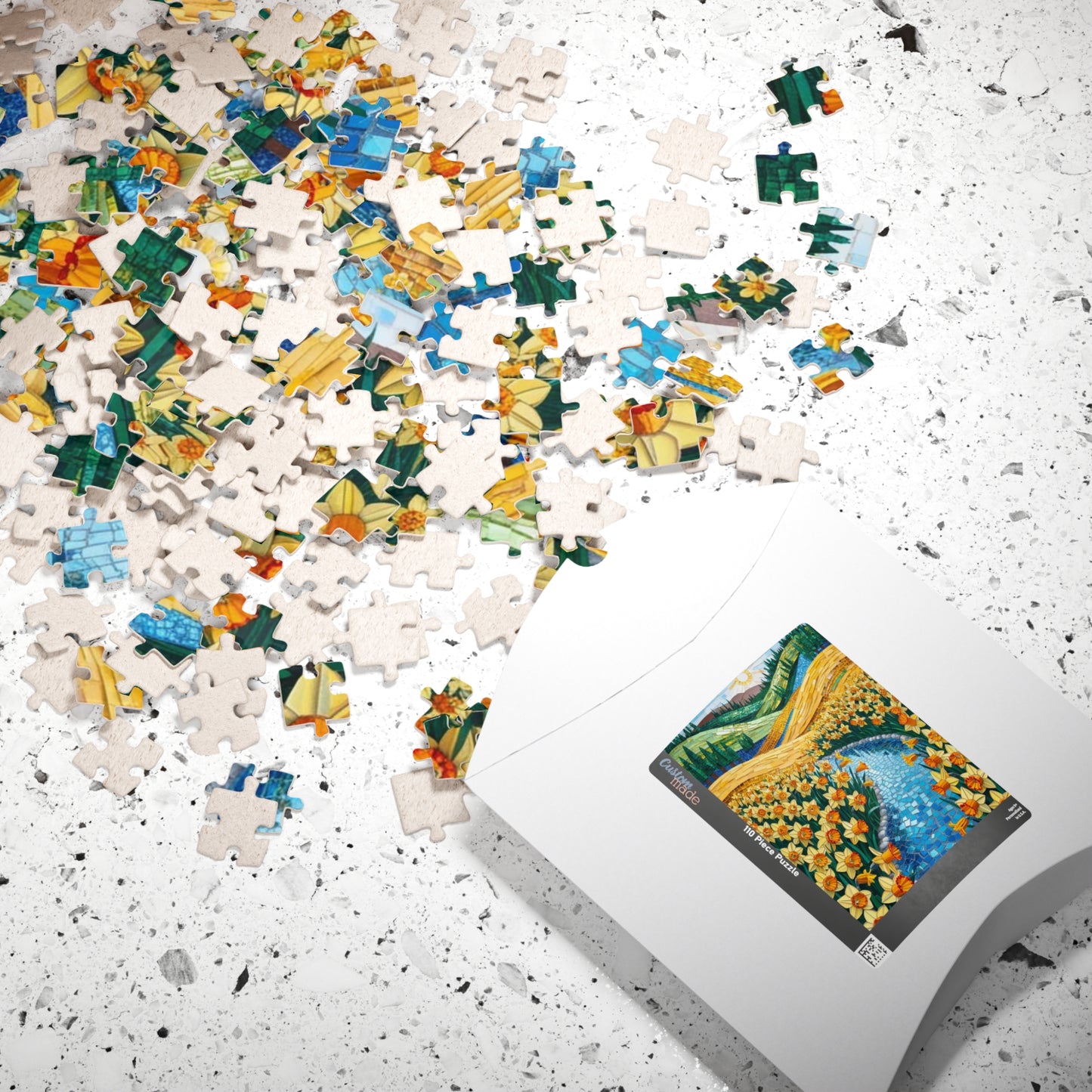 Puzzle, Golden Daffodil Valley 110-1014 Piece Jigsaw, Mosaic Nature Scene, Relaxing Indoor Activity, Mindfulness Hobby, Spring Floral Puzzle Puzzle The Puzzle Chest