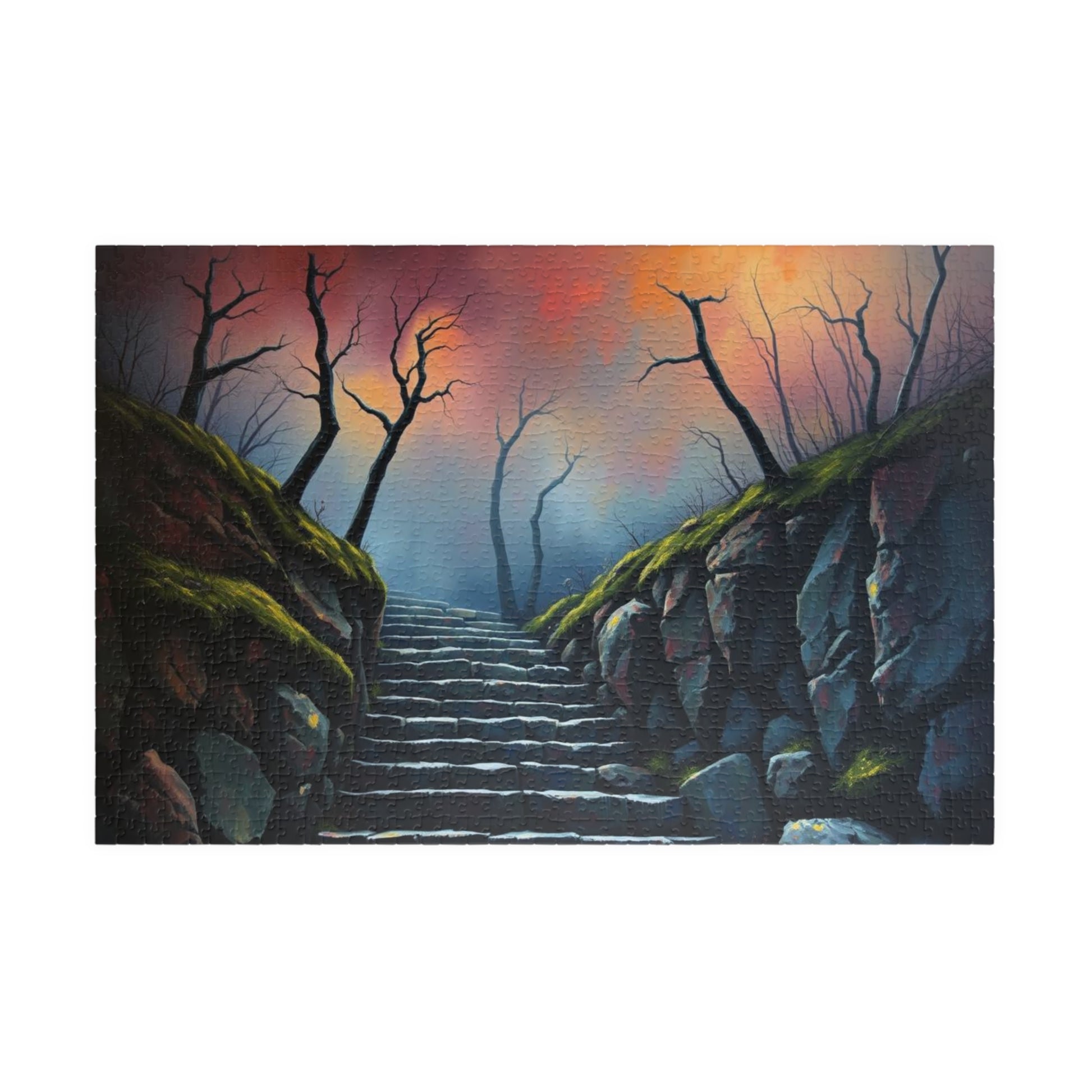 Steps Into Oblivion Jigsaw Puzzle for Adults, Gothic Puzzle, Dark Fantasy Landscape Puzzle Gift for Puzzle Lover, Game Night, Mindful Hobby 1014 pcs (Horizontal) Puzzle The Puzzle Chest