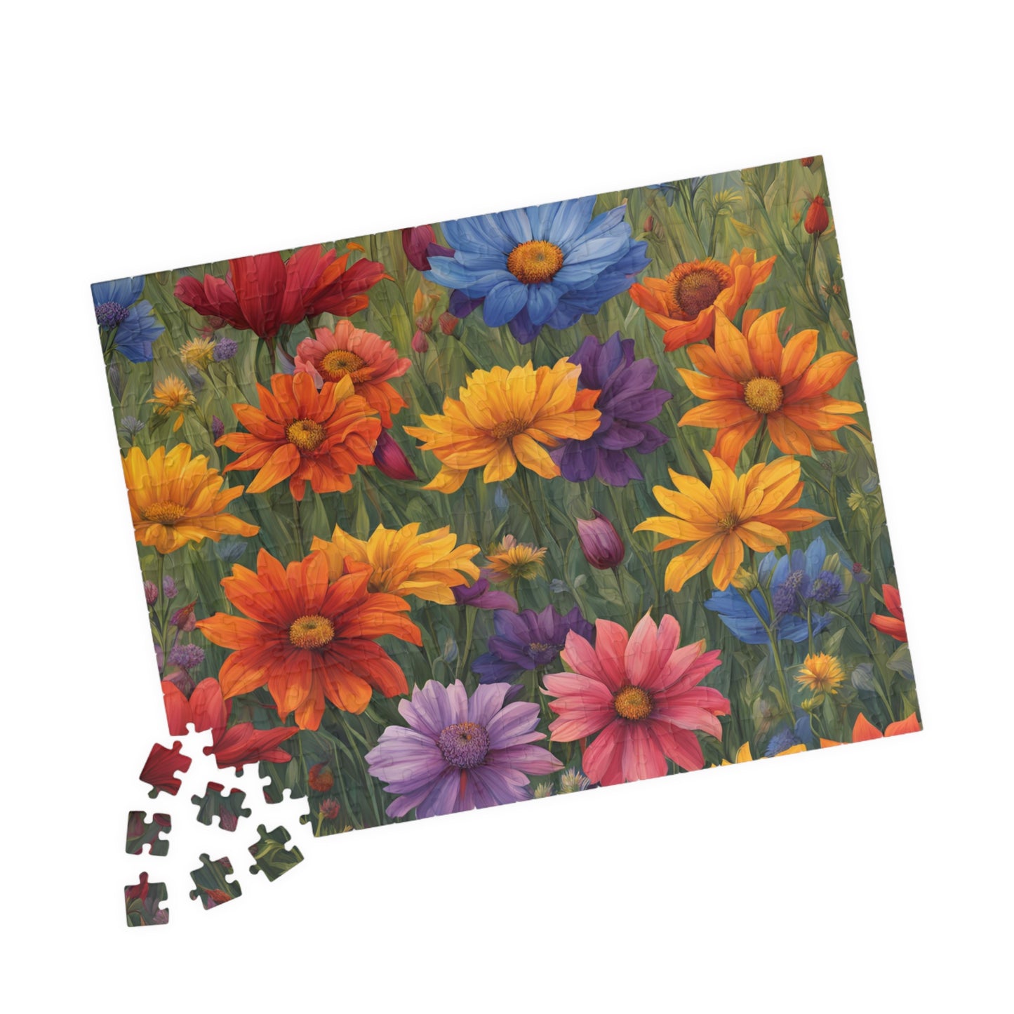 Wildflower Rainbow Jigsaw Puzzle, 110-1014 Piece, Gradient Flowers Meadow, Artistic Puzzle Game, Floral Gift, Colorful Adult Puzzle Puzzle The Puzzle Chest