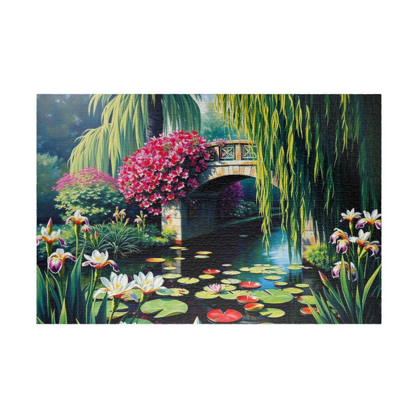 Serene Garden Puzzle - 110-1014 Piece Landscape Jigsaw Game, Gift for Nature Lovers, Family Game Night, Mindfulness Activity 1014 pcs (Horizontal) Puzzle The Puzzle Chest