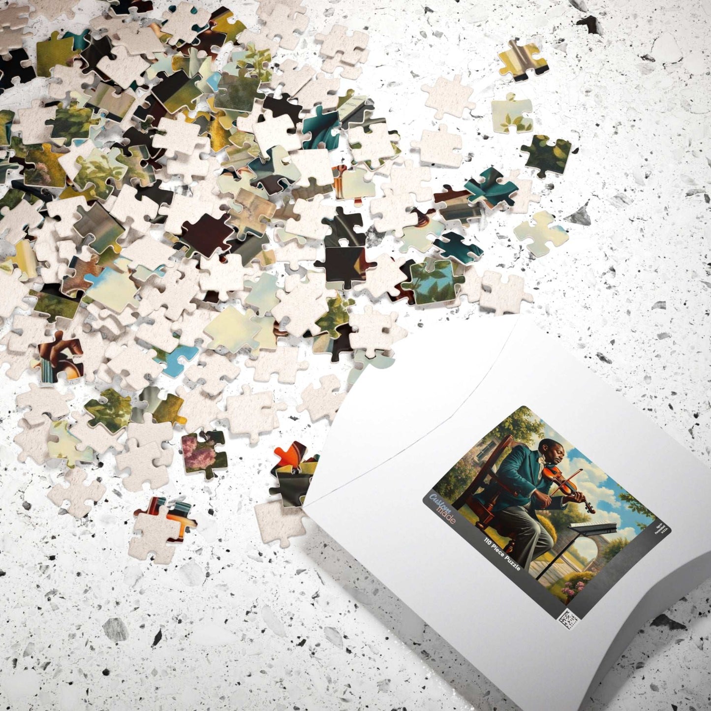 Black Victorian Musician Jigsaw Puzzle, Afrocentric Artwork Featuring Black Man Puzzle The Puzzle Chest