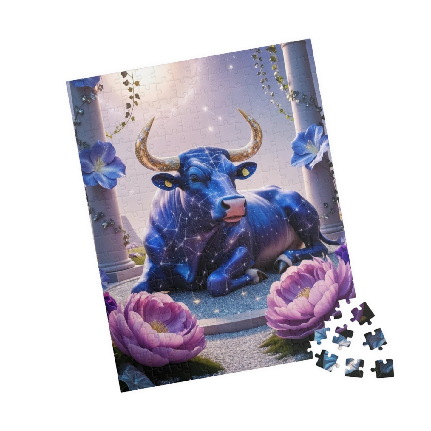 Celestial Bull Puzzle, Cosmic Taurus Zodiac Symbol Jigsaw Game, Home Entertainment, Perfect Gift for Puzzle Astrology Lover, Meditation Puzzle The Puzzle Chest