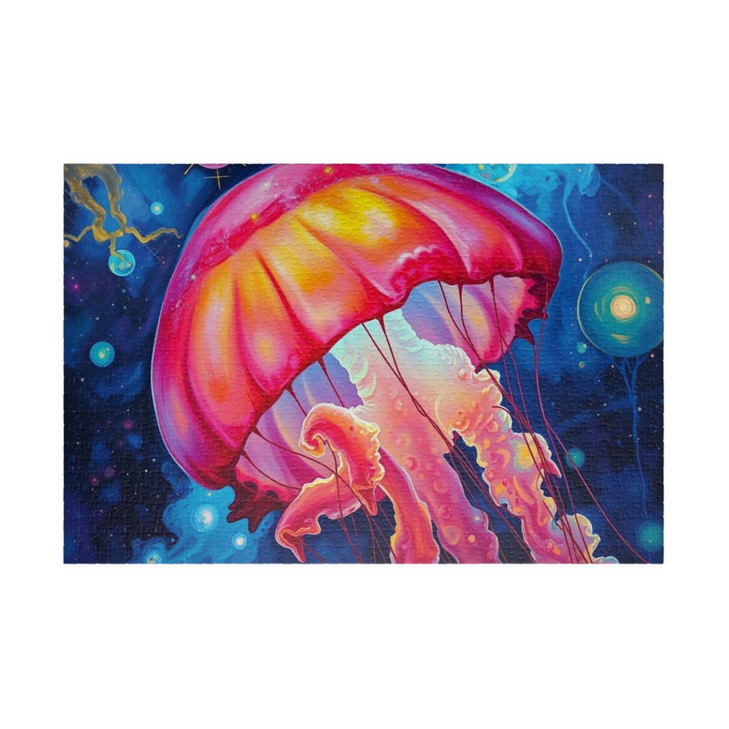 Colorful Jellyfish Jigsaw Puzzle, Vibrant Ocean Artwork, Family Game Night, Friend Gift for Sea Lovers, Fun Activity for Adults 1014 pcs (Horizontal) Puzzle The Puzzle Chest
