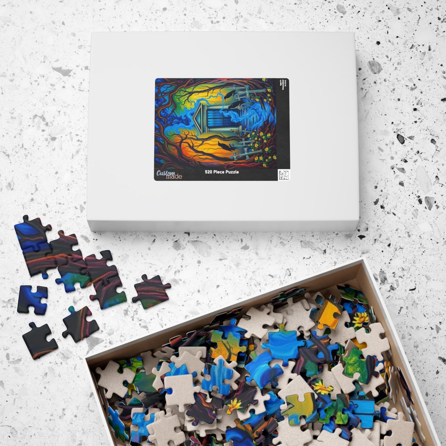 Mystical Cemetery Puzzle, Gothic Dark Fantasy Art Jigsaw Game, Unique Gift for Adult, Solo Fun, Brain Teaser, Quiet Pastime Holiday Activity Puzzle The Puzzle Chest