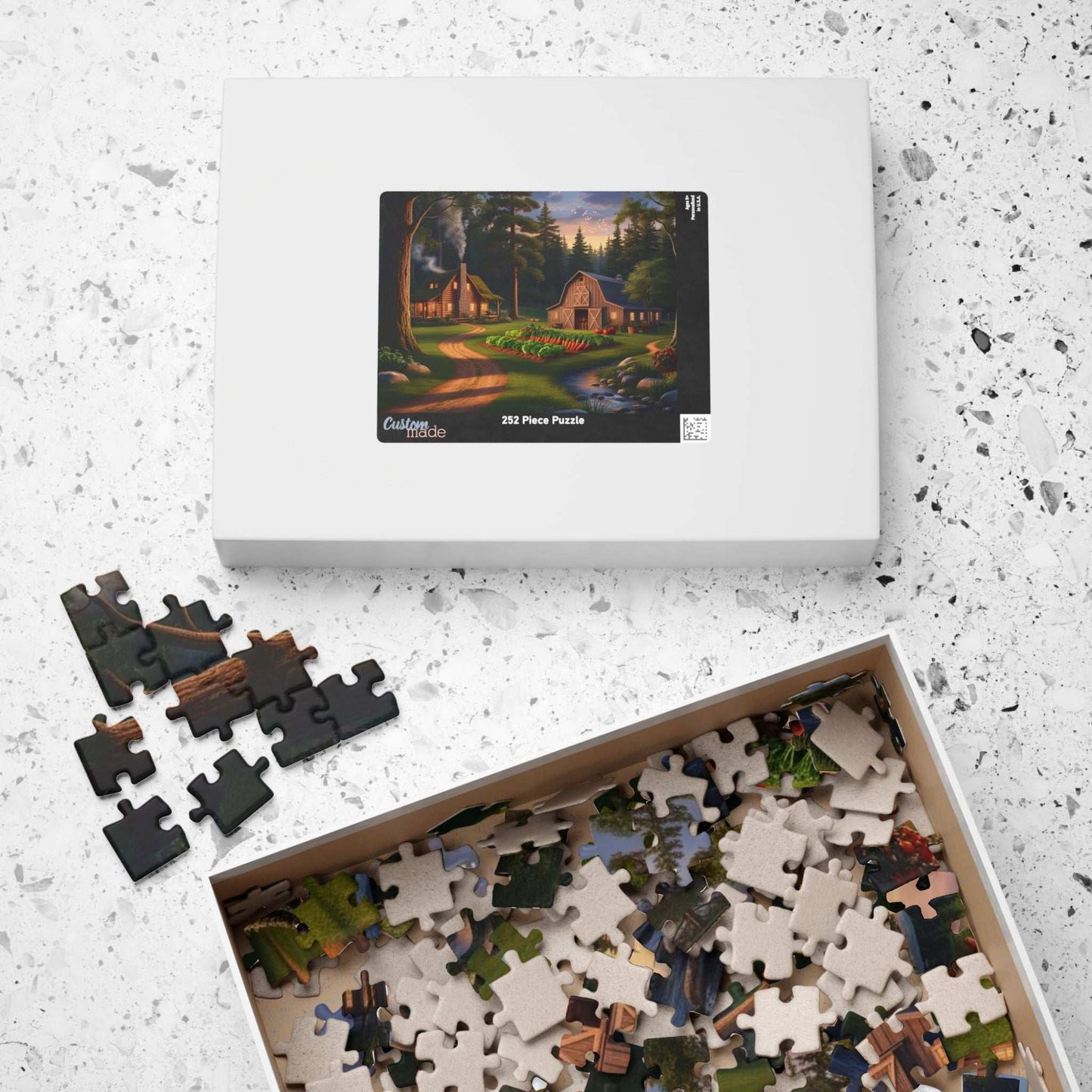 Secluded Farmstead Puzzle, Cozy Cabin Landscape Jigsaw Game, Outdoor Vibes, Solo Fun, Gift for Game Night, 110-1014 Piece, Family Activity Puzzle The Puzzle Chest