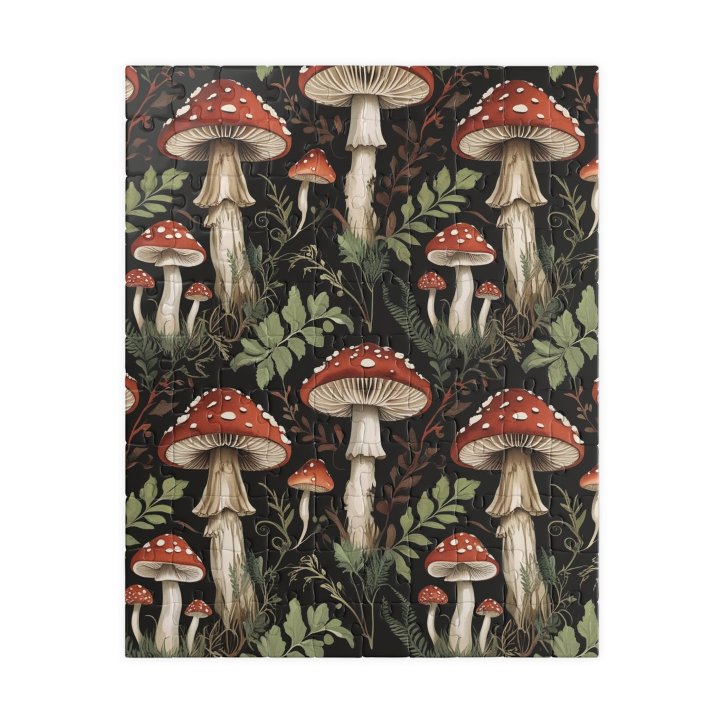 Vintage Mushroom Collage Jigsaw Puzzle, Nature Inspired Toadstool Art, Fun Fungi Game for Family Bonding, Puzzle Lover Best Unique Gift 110 pcs (Vertical) Puzzle The Puzzle Chest