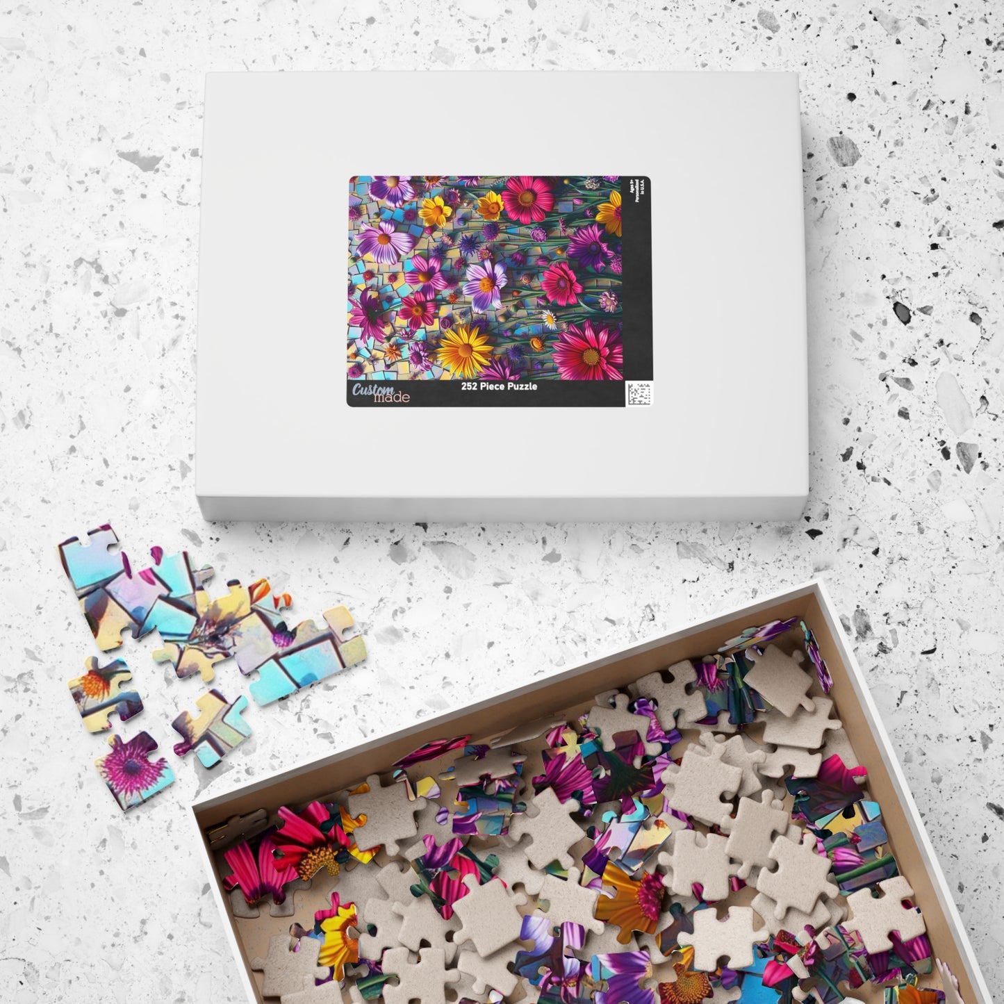 Floral Mosaic Puzzle, 110-1014 Pieces, Flower Jigsaw Game, Relaxing Family Activity, Gift for Puzzle Lovers and Art Enthusiasts, Frameable Puzzle The Puzzle Chest