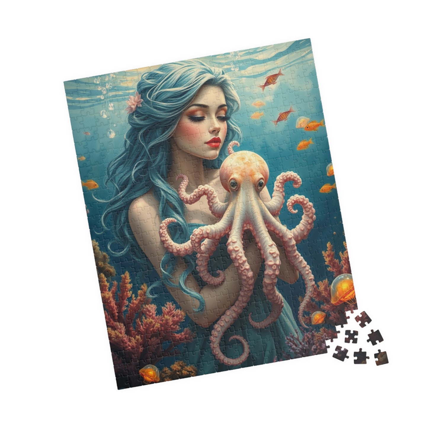 Mermaid and Octopus Puzzle | Art Puzzle for Sea Lovers, Unique Gift for Ocean Enthusiast and Friend, Fun Family Activity, Home Entertainment