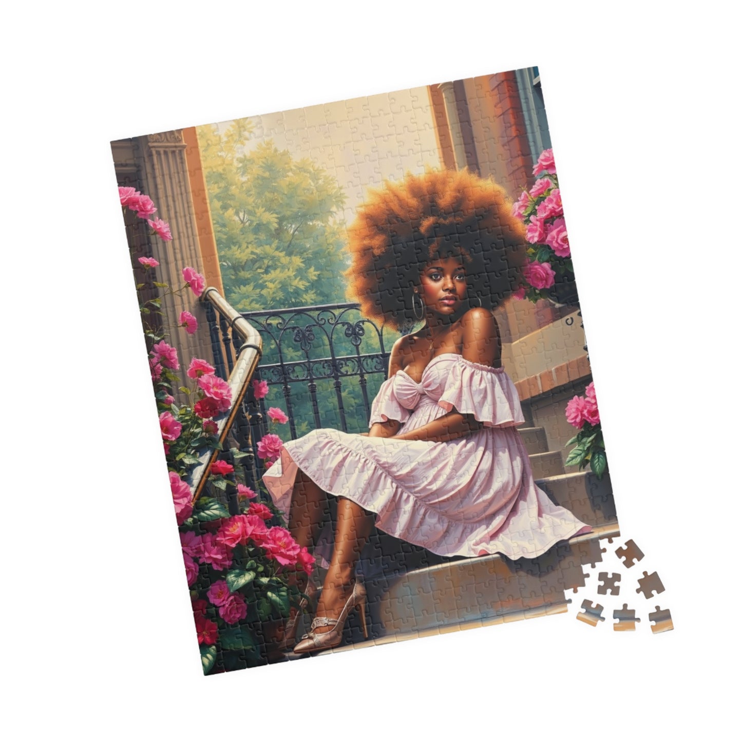 African American Woman Puzzle, Black Lady on Porch Jigsaw Game, Afrocentric Gift for Adults, Unique Puzzle Black Art Puzzle The Puzzle Chest