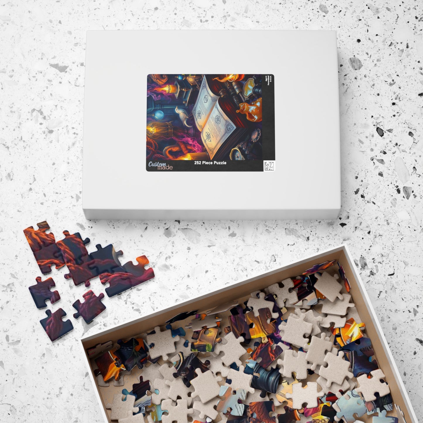 Cursed Ink Ritual - Mystical Spellbook Puzzle, Enchanting Halloween Jigsaw for Puzzle Lover Gothic Gift for Friend, Game Night, Brain Teaser