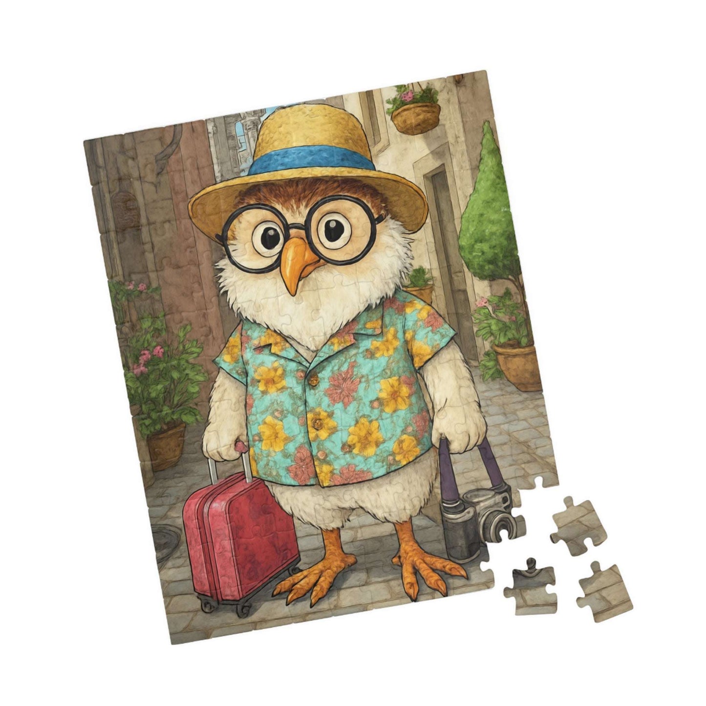 Chicken Traveler Jigsaw Puzzle, Cartoonish Bird Game for Adults, Gift for Holidays Birthdays, Family Time, Farm Animal Lovers, Brain Teaser Puzzle The Puzzle Chest