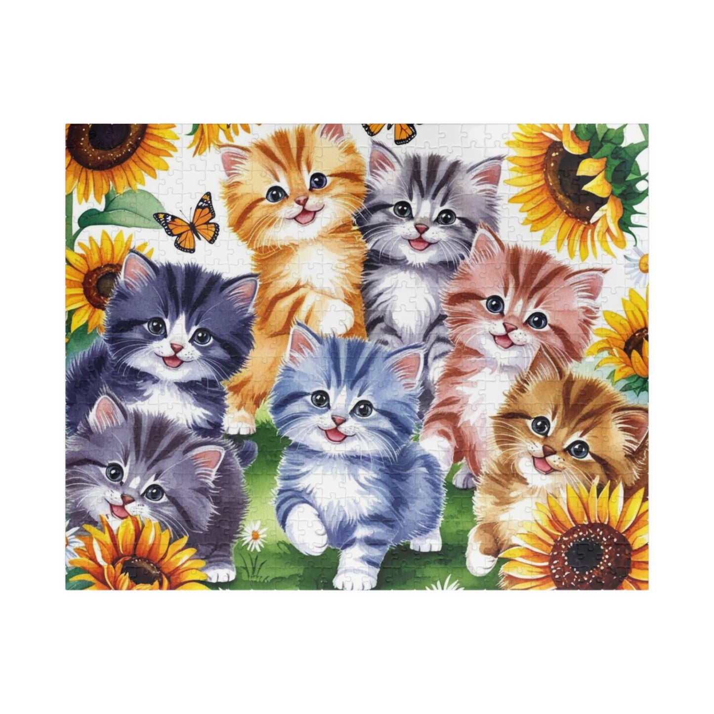 Cute Cat Puzzle - 110, 252, 520, 1014-Piece, Cat Lovers Gift, Animal Enthusiast Decor, Family Fun Activity, Cat-Themed Puzzle 520 pcs (Horizontal) Puzzle The Puzzle Chest