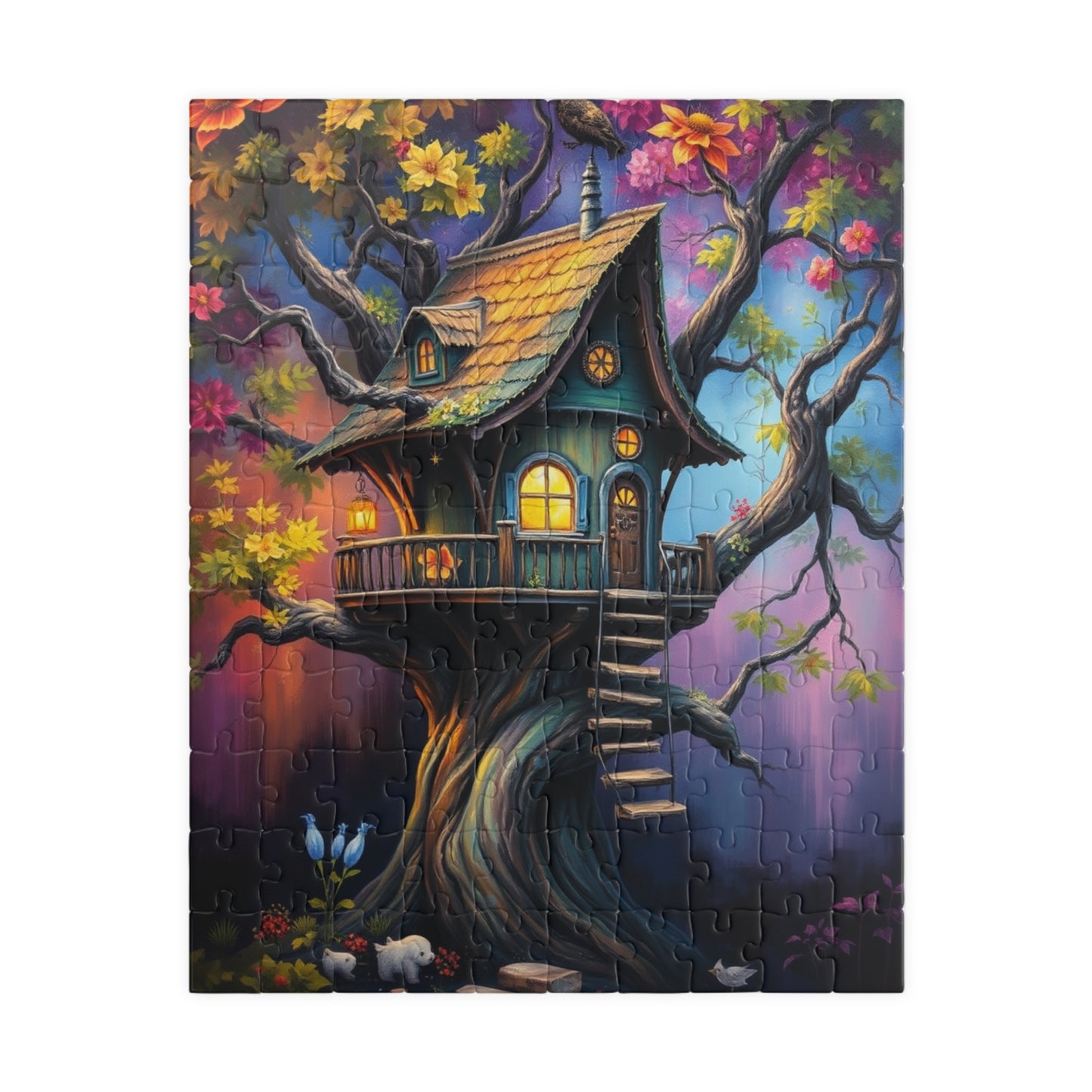 Charming Treehouse Jigsaw Puzzle for Adults, Puzzle Lover Holiday or Birthday Gift for Friends, Mindfulness Activity, Entertaining Pastime 110 pcs (Vertical) Puzzle The Puzzle Chest