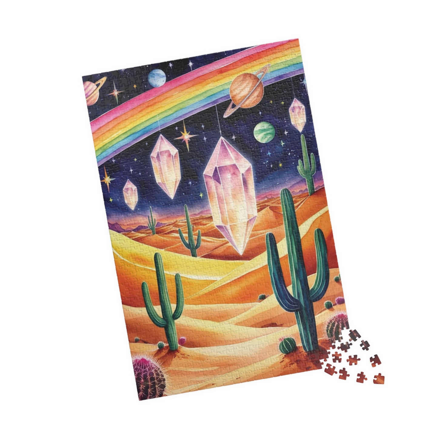 Trippy Desert Dreams Puzzle, Surreal Landscape Night Sky Jigsaw Adult Game, Mind-Bending Puzzle Enthusiast Gift, Unique Psychedelic Art Puzzle The Puzzle Chest