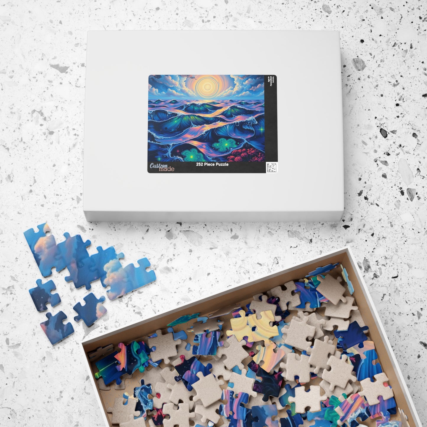 Colorful Ocean Waves Jigsaw Puzzle, Beautiful Art Puzzle for Adults, Family Game Night or Solo Fun, Best Unique Holiday Puzzle Lover Gift Puzzle The Puzzle Chest