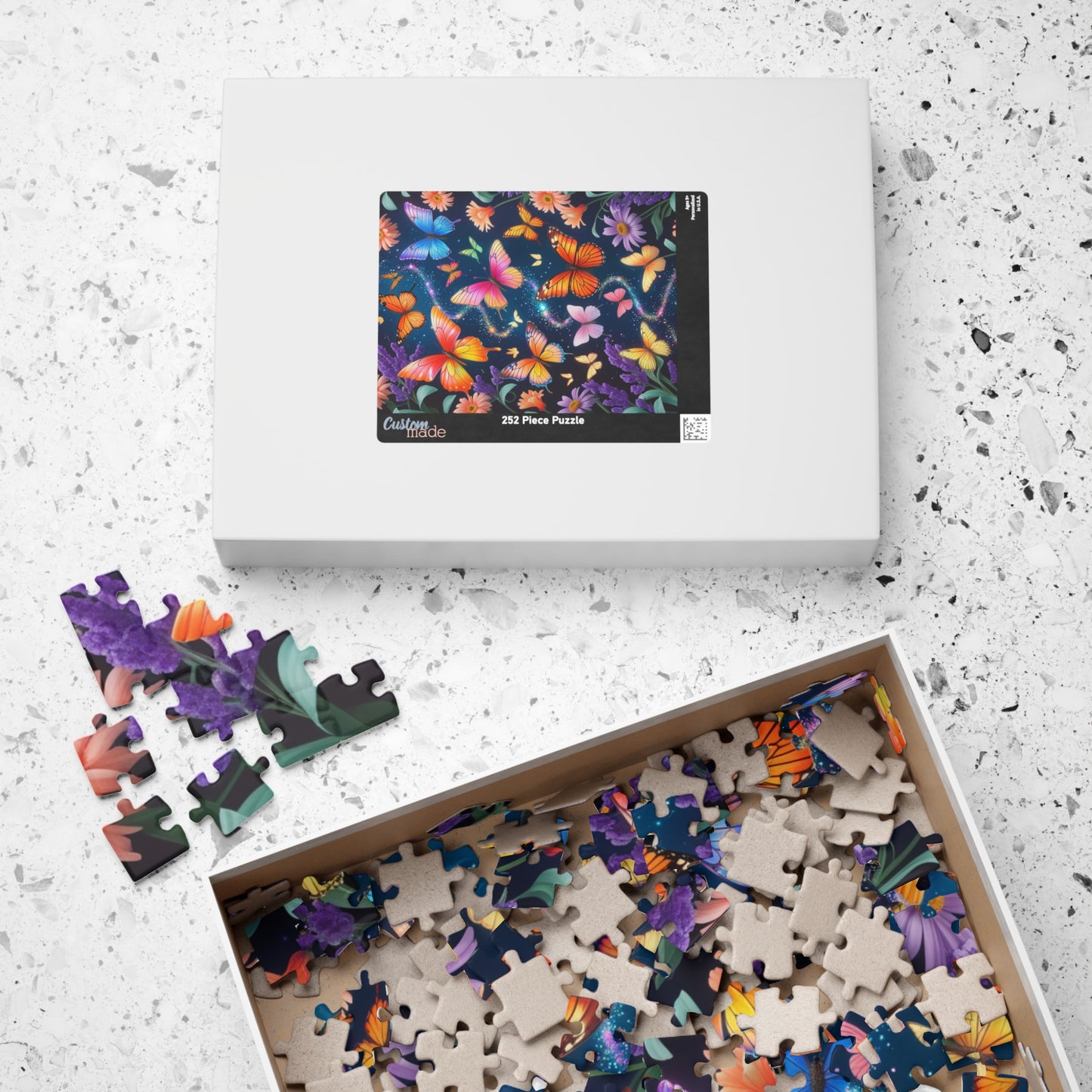Floral Butterfly Collage Puzzle Whimsical, Colorful Butterflies Wildflowers Jigsaw Game, Family Bonding Activity, Nature Lover Gift Puzzle The Puzzle Chest