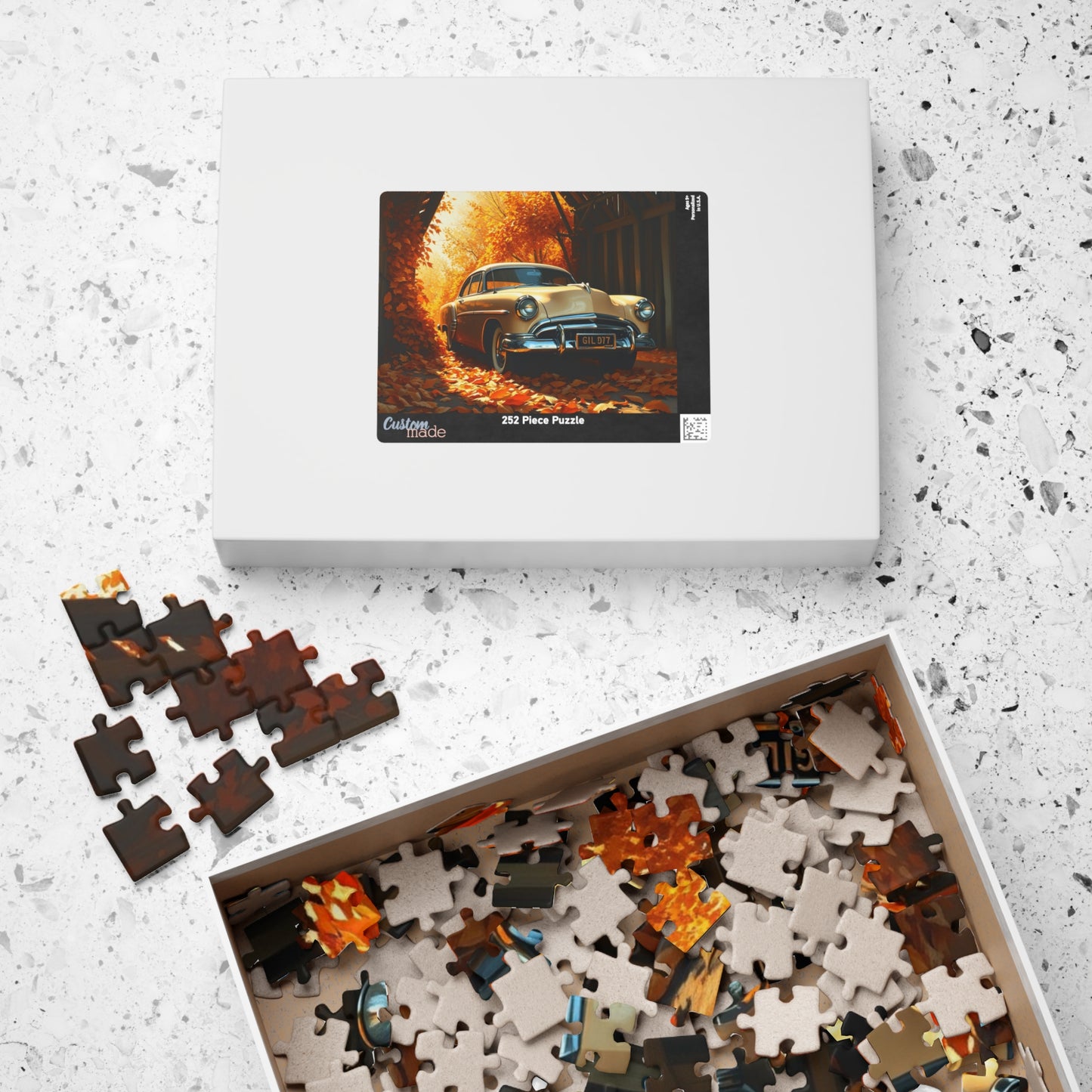 Vintage Car Autumn Puzzle - Classic 1953 Kaiser Manhattan | Retro Auto Jigsaw Game | Gift for Car Lovers, Family Night Leisure Activity Puzzle The Puzzle Chest