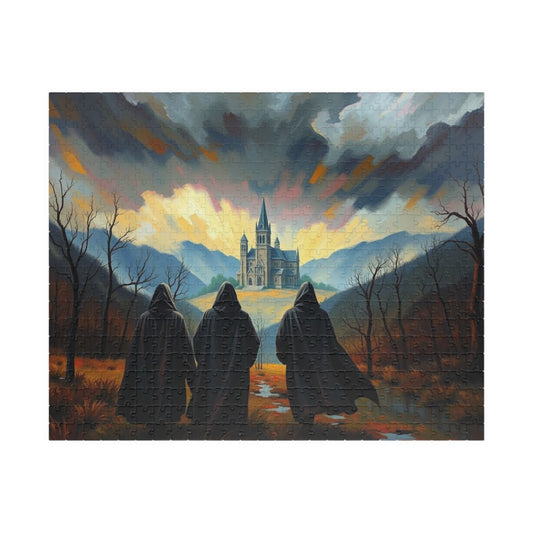 Twilight Pilgrimage Jigsaw Puzzle for Adult, Gothic Puzzle, Dark Fantasy Landscape Puzzle, Gift for Puzzle Lover, 1000-Piece Puzzle Mindful 520 pcs (Horizontal) Puzzle The Puzzle Chest