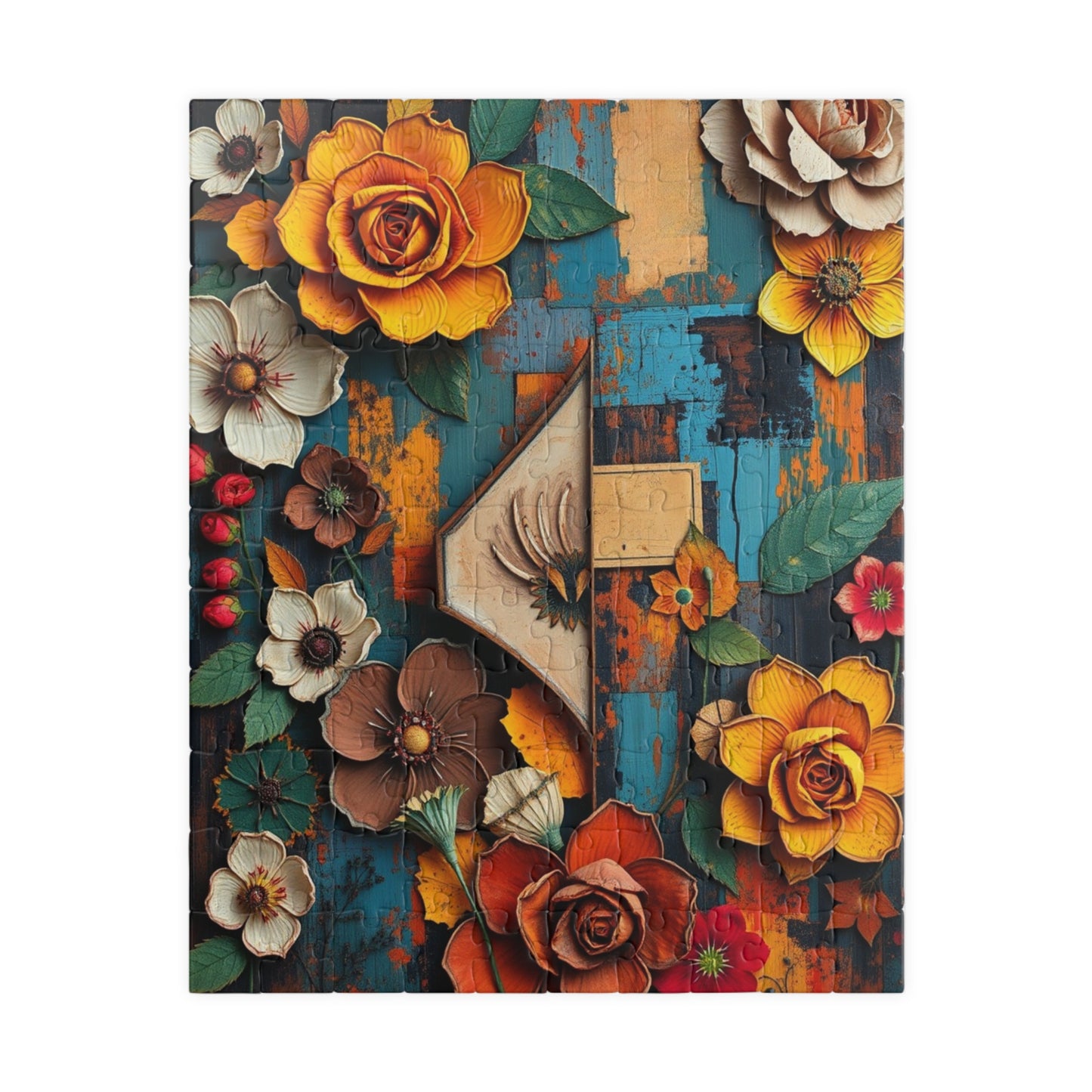 Abstract Floral Retro Jigsaw Puzzle 110 pcs (Vertical) Puzzle The Puzzle Chest