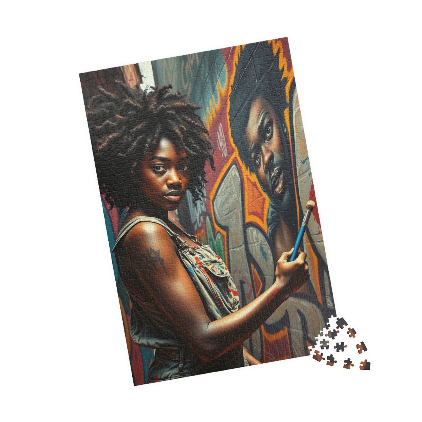 Graffiti Jigsaw Puzzle - Black Art Urban Street Scene, African American Woman Artwork, Afrocentric Gift for Artists and Art Lovers, Unique Puzzle The Puzzle Chest
