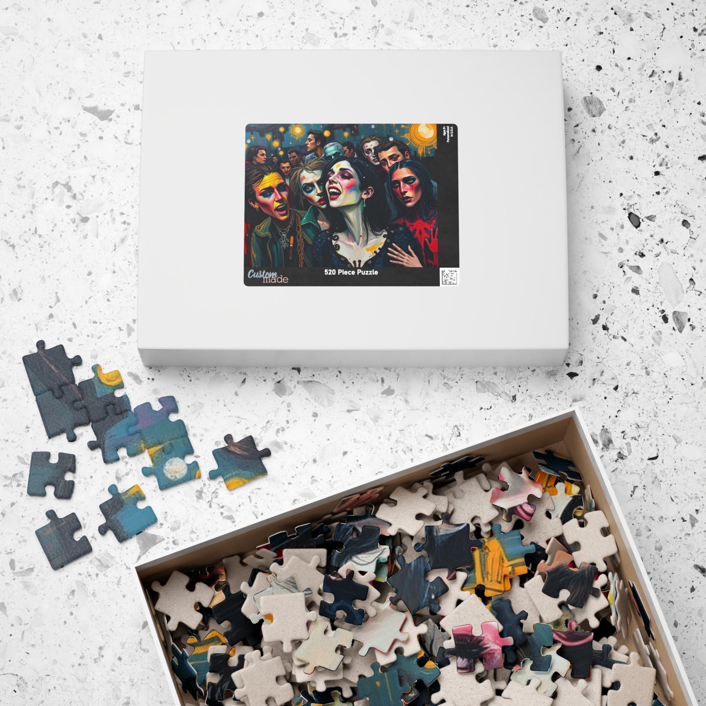 Gothic Party Jigsaw Puzzle, Artistic Puzzle for Adult Entertainment, Ideal for Game Night Solo Fun, Creative Outlet, Gift for Dark Art Lover Puzzle The Puzzle Chest