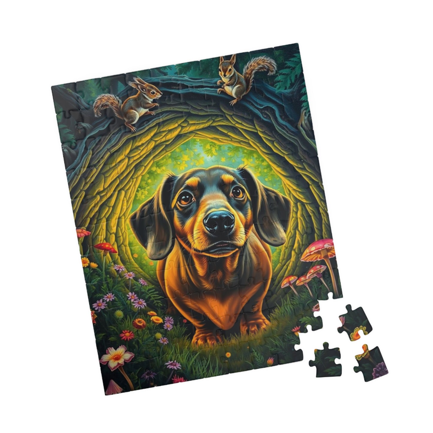 Dachshund Forest Adventure Puzzle, Animal Jigsaw Game for Adults, Dog Lover Gift for Friends, Cozy Night Activity, Mindfulness Family Fun Puzzle The Puzzle Chest