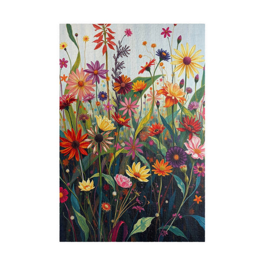 Floral Wildflower Jigsaw Puzzle, Vibrant Garden Scene, Family Activity, Gift for Flower Lover, Home Entertainment Mindfulness Hobby 1014 pcs (Vertical) Puzzle The Puzzle Chest