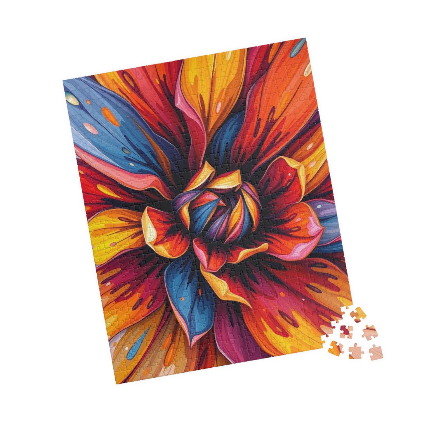 Vibrant Floral Puzzle, 110-1014 Piece Abstract Jigsaw Game, Colorful Art Piece, Art Lover Gift for Friends, Family Game Night, Brain Teaser Puzzle The Puzzle Chest