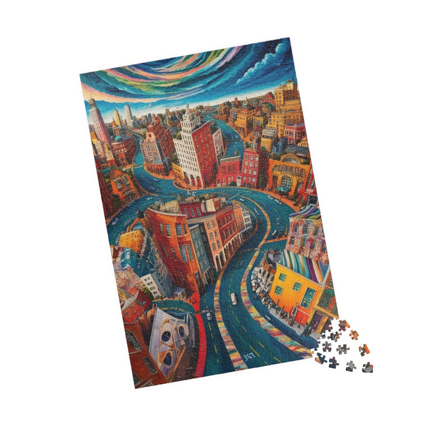 Surreal Cityscape Puzzle - 110, 252, 520, 1014-Piece, Fun Gift for Puzzle Lovers, Unique Wall Art, Family Game Night, Creative Art Therapy Puzzle The Puzzle Chest