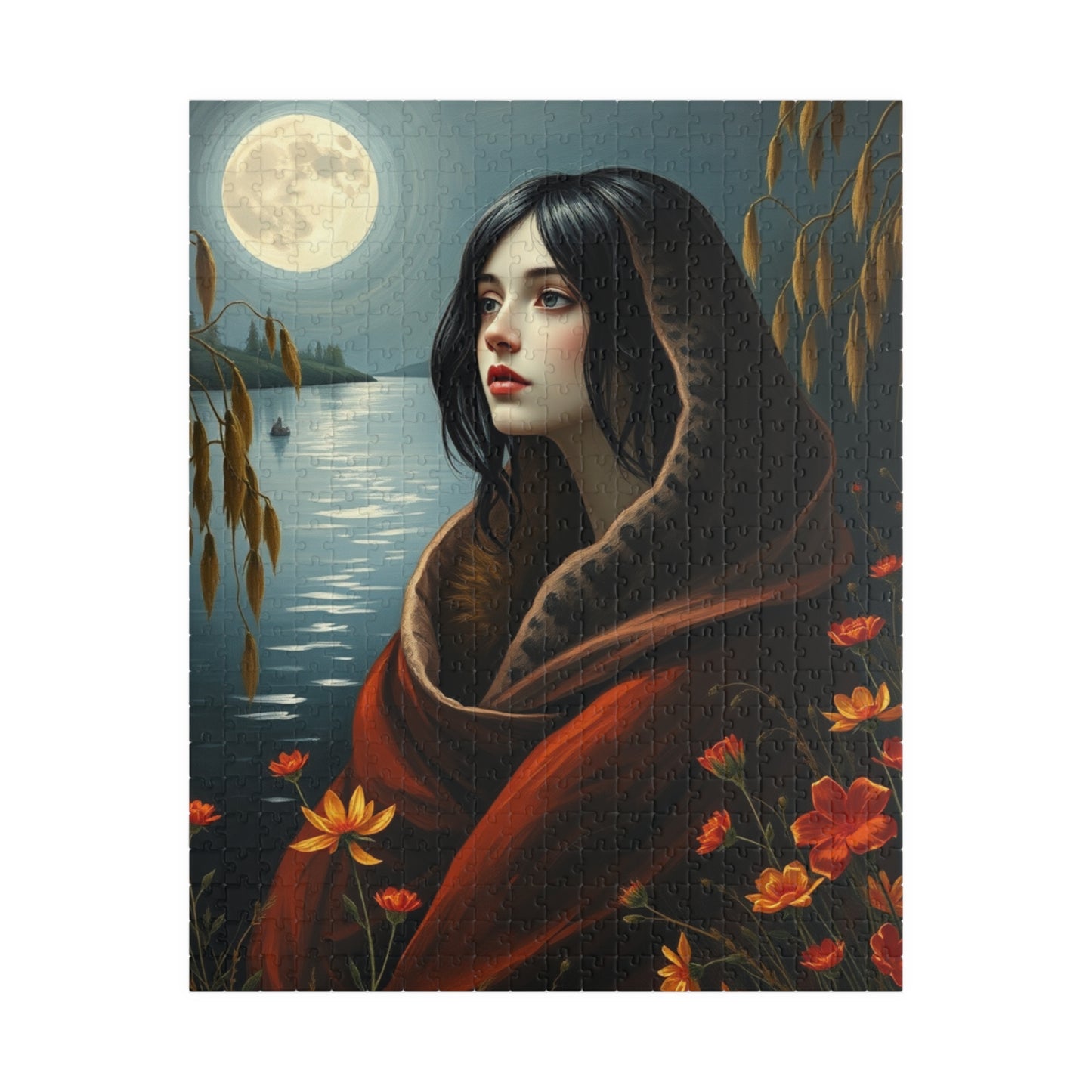 Mythical Selkie Puzzle, Moonlit Serene River Scene Jigsaw Game for Adults, Relaxing Unique Gift for Puzzles Lovers, 110-1014 Pieces Solo Fun