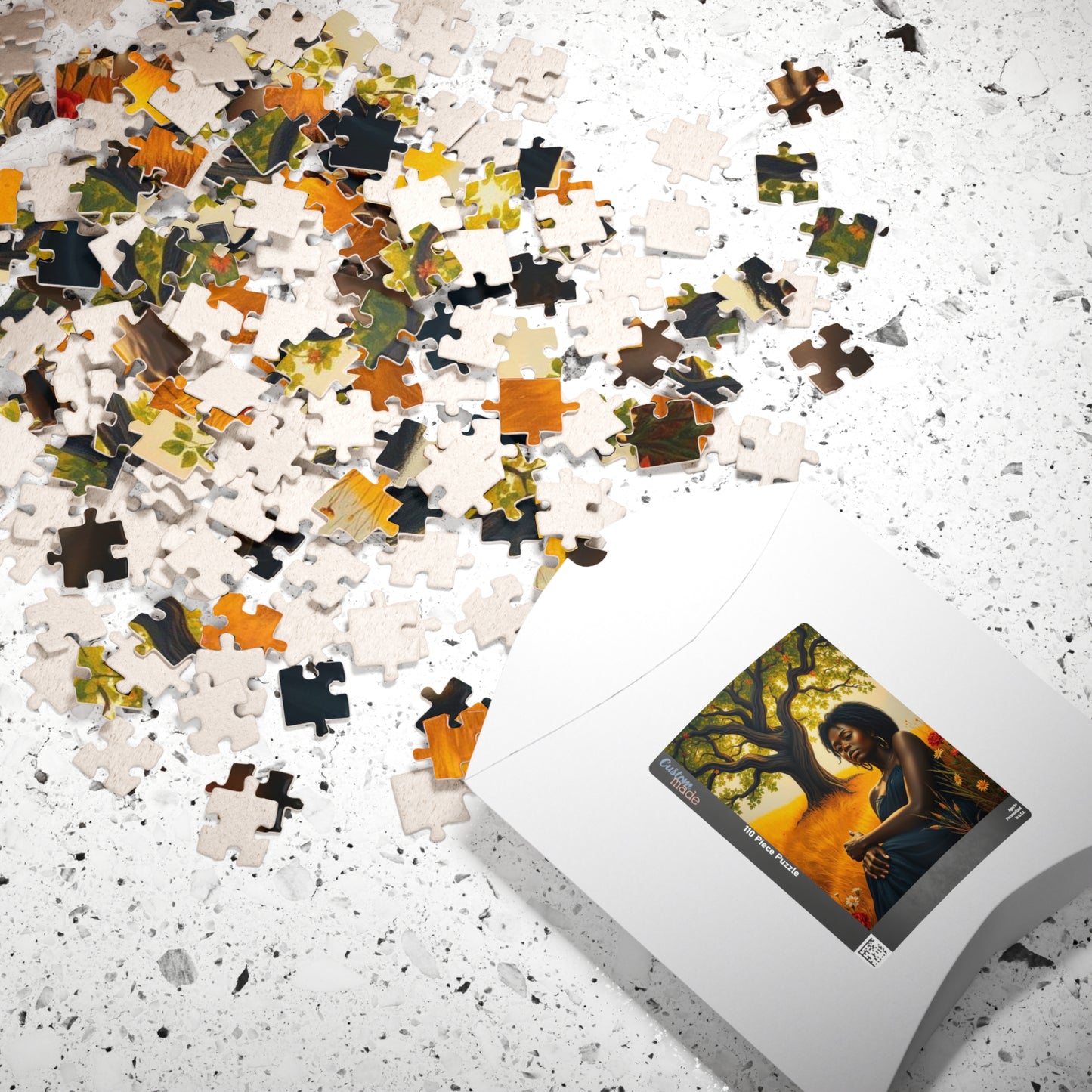 Sacred Summer - A Black Art Jigsaw Puzzle, Black Woman Under the Tree of Life, Serene Nature Scene, Afrocentric Gift for Puzzle Lovers Puzzle The Puzzle Chest
