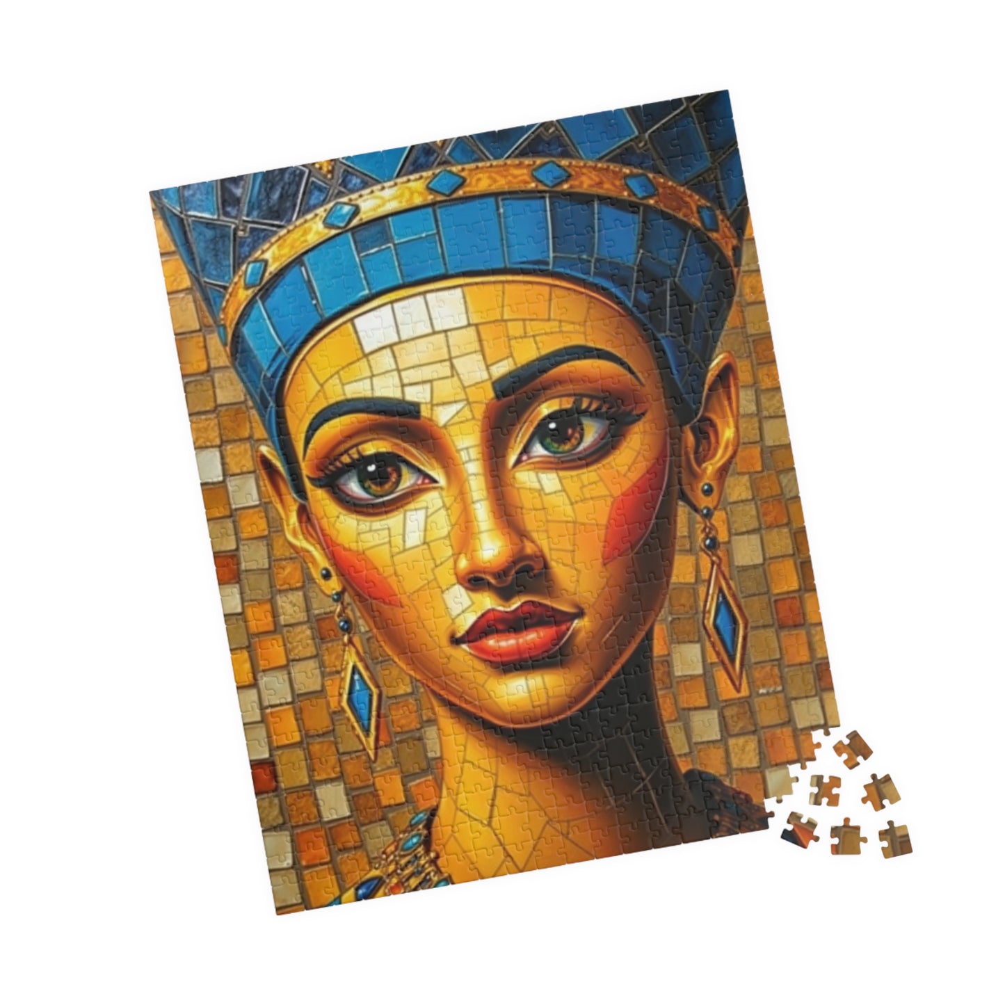 Mosaic Portrait Egyptian Queen Puzzle, 110-1014 Pieces Beautiful Nefertiti Jigsaw Game, Gift for Art Lovers, Challenging Pastime, Family Fun Puzzle The Puzzle Chest