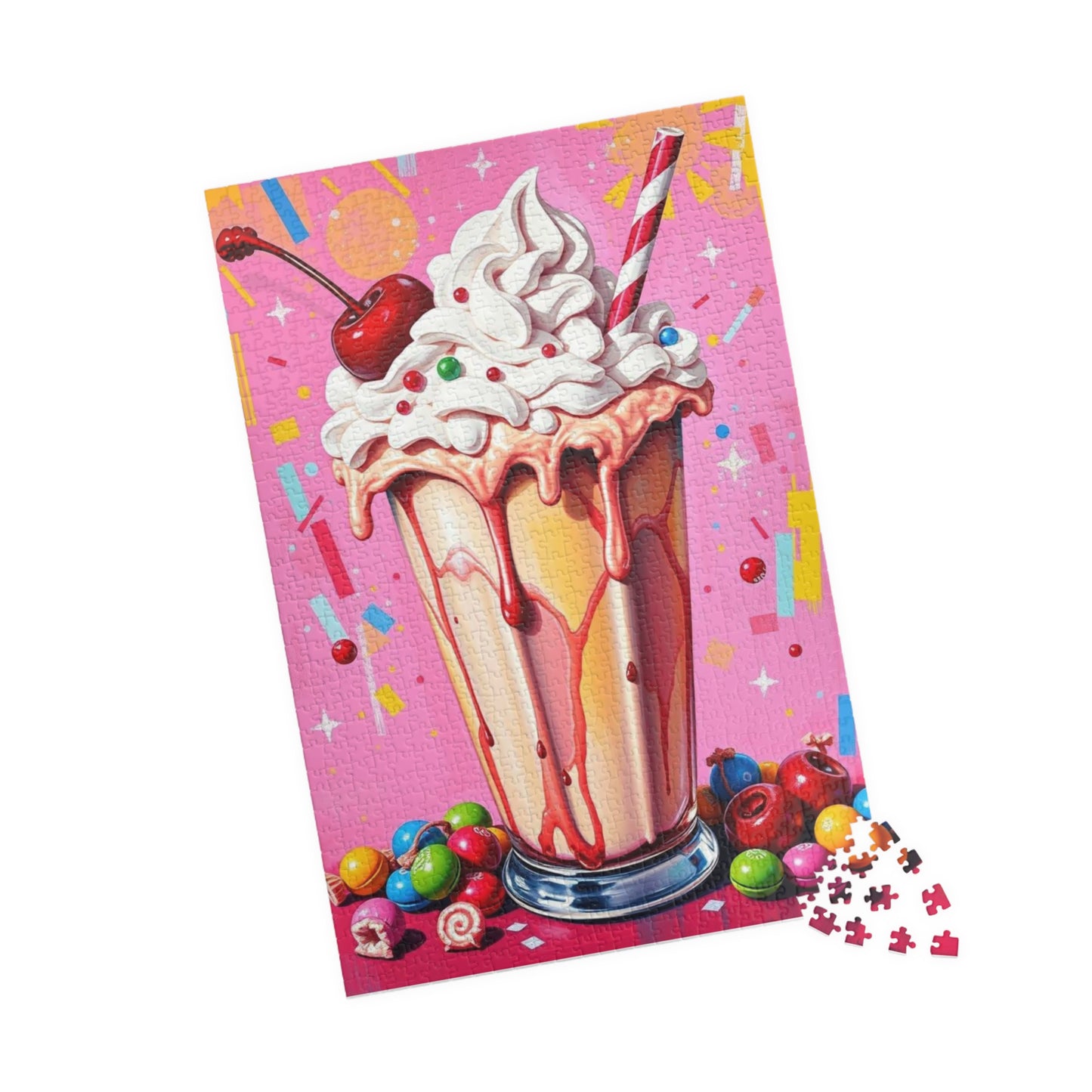 Ice Cream Sundae Puzzle, Pop Art Jigsaw Fun Family Activity, Home Entertainment, Holiday Birthday Gift for Friend, Brain Teaser Puzzle The Puzzle Chest