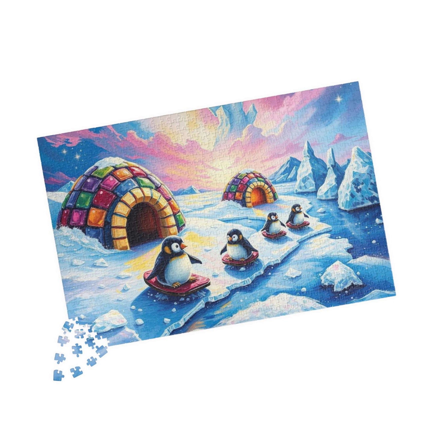 Arctic Whimsy Cozy Penguin Puzzle - 110-1014 Piece Winter Jigsaw, Fun Family or Solo Activity, Holiday or Birthday Gift, Senior Brain Teaser