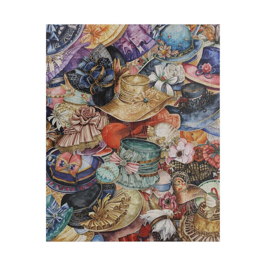 Church Hat Collage Jigsaw Puzzle – Overlapping Vintage Hats with Flowers, Ribbons, and Retro Style Puzzle The Puzzle Chest