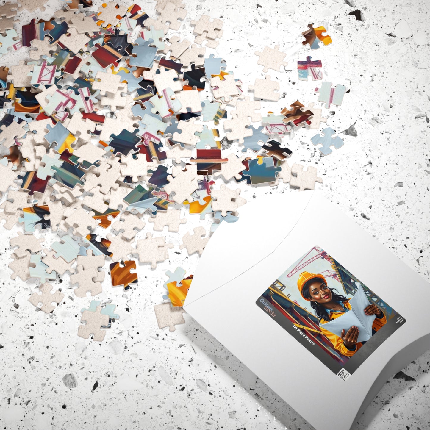 Construction Themed Puzzle - Black Woman Worker, Inspirational Black Art Jigsaw, African American Women's Empowerment Gift for Puzzle Lovers Puzzle The Puzzle Chest