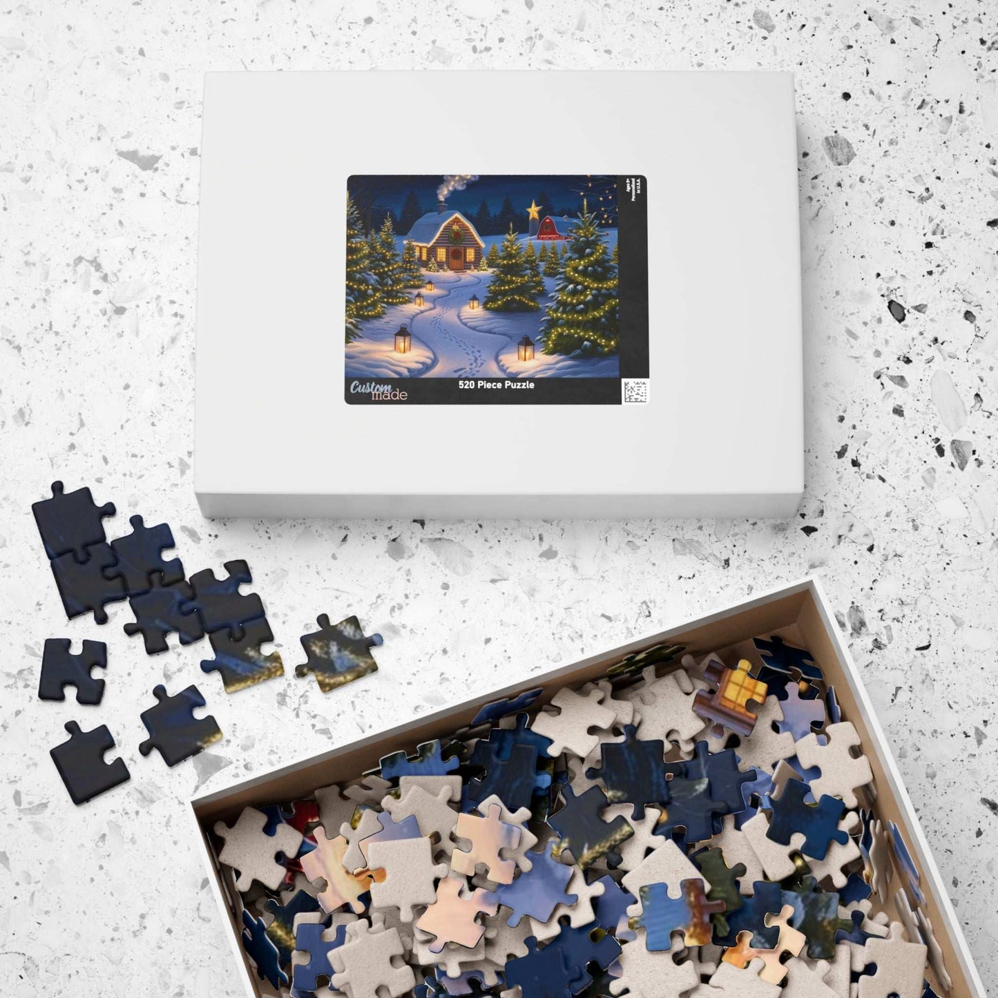 Christmas Tree Farm Puzzle, Cozy Winter Snowy Cabin Landscape Jigsaw Game, Family Game Night, Festive Decor, 110-1014 Pieces, Mindful Gift Puzzle The Puzzle Chest