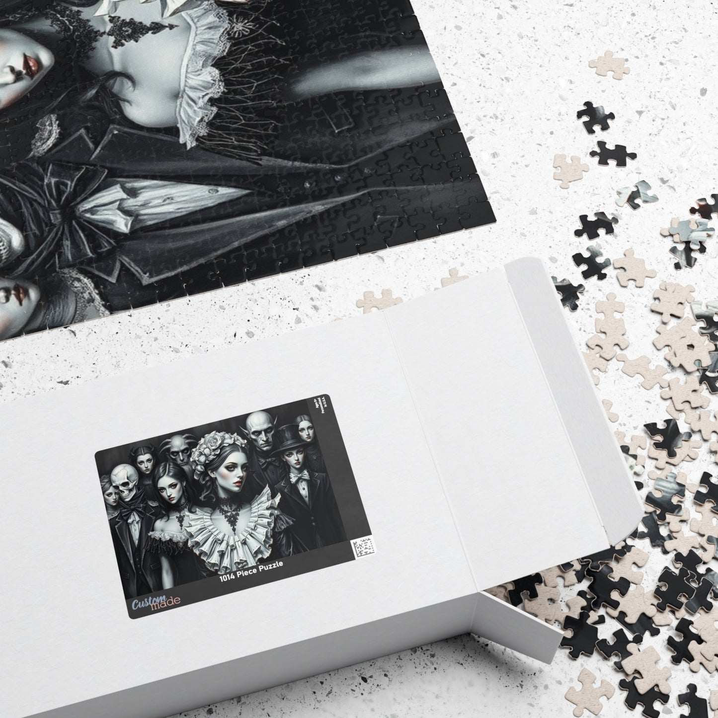 Elegant Gothic Art Puzzle - Enchanting 110/252/520/1014-piece Mystical Collectible, Halloween Gift for Art Lovers, Mindfulness Activity The Puzzle Chest