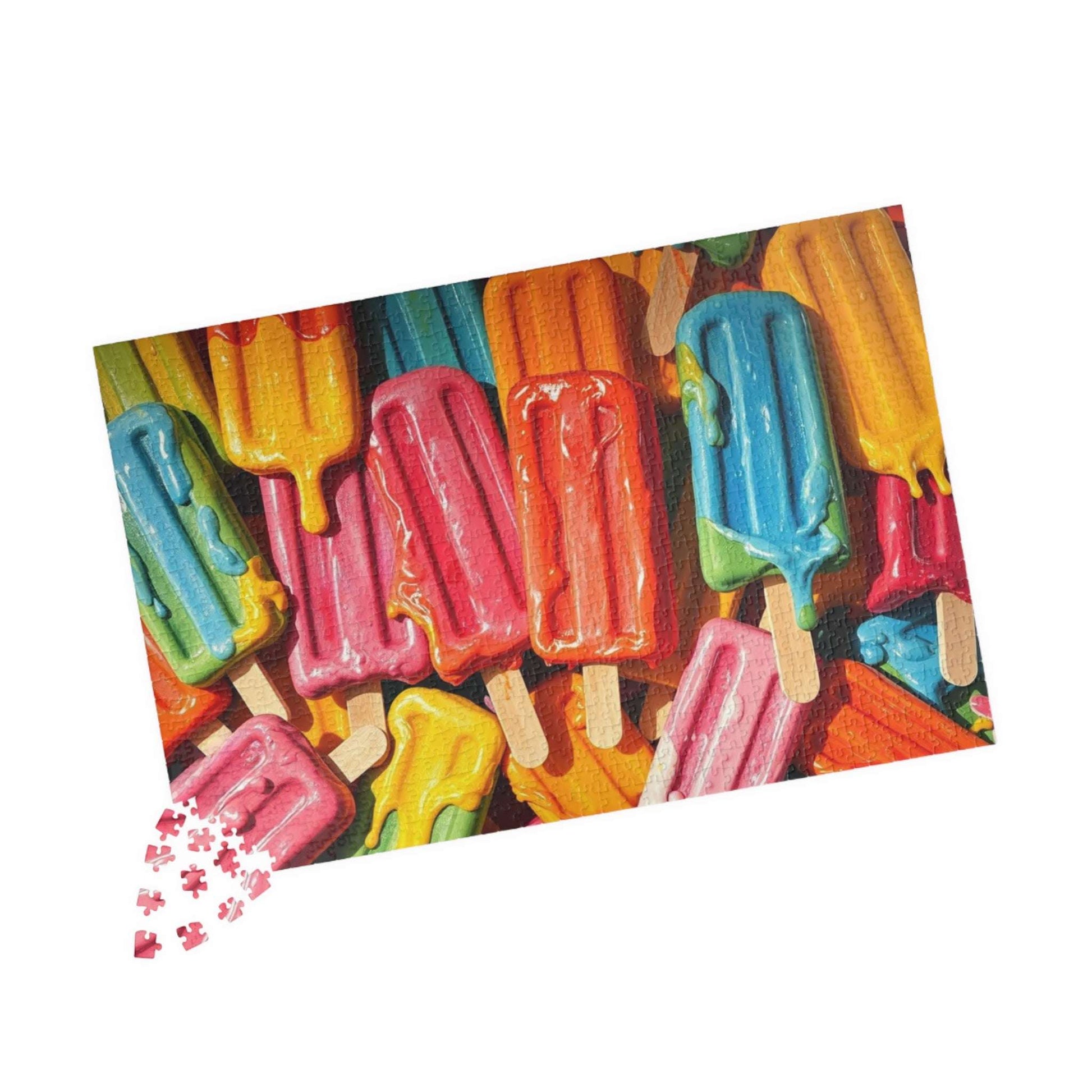 Colorful Popsicle Puzzle Jigsaw Game (110, 252, 520, 1014-piece) - Solo Fun or Family Activity, Birthday Gift for Friends, Summer Vibes 1014 pcs (Horizontal) Puzzle The Puzzle Chest