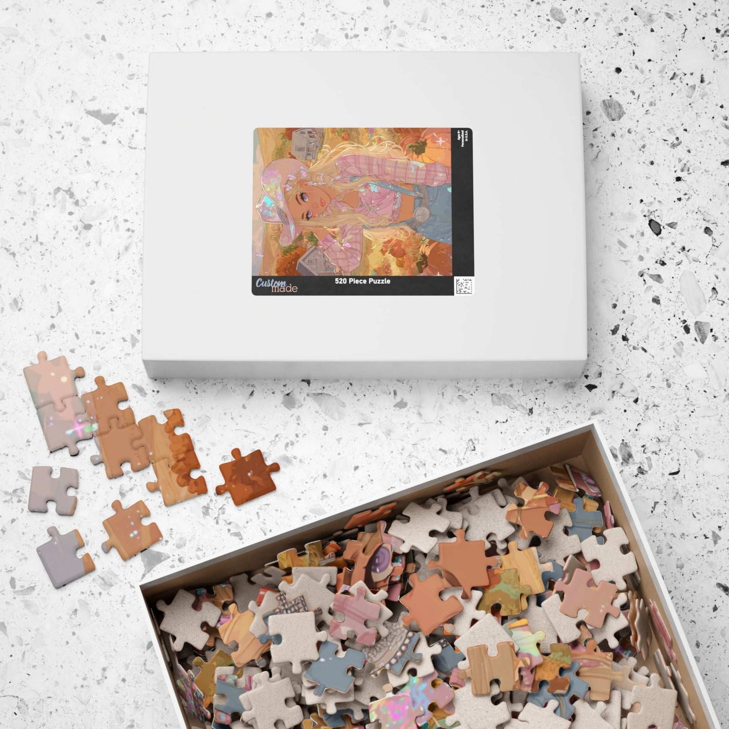 2000s Autumn Cowgirl Jigsaw Puzzle - Glittery Harvest, Retro Y2K Illustration, Holiday Birthday Gift for Puzzle Lover Puzzle The Puzzle Chest