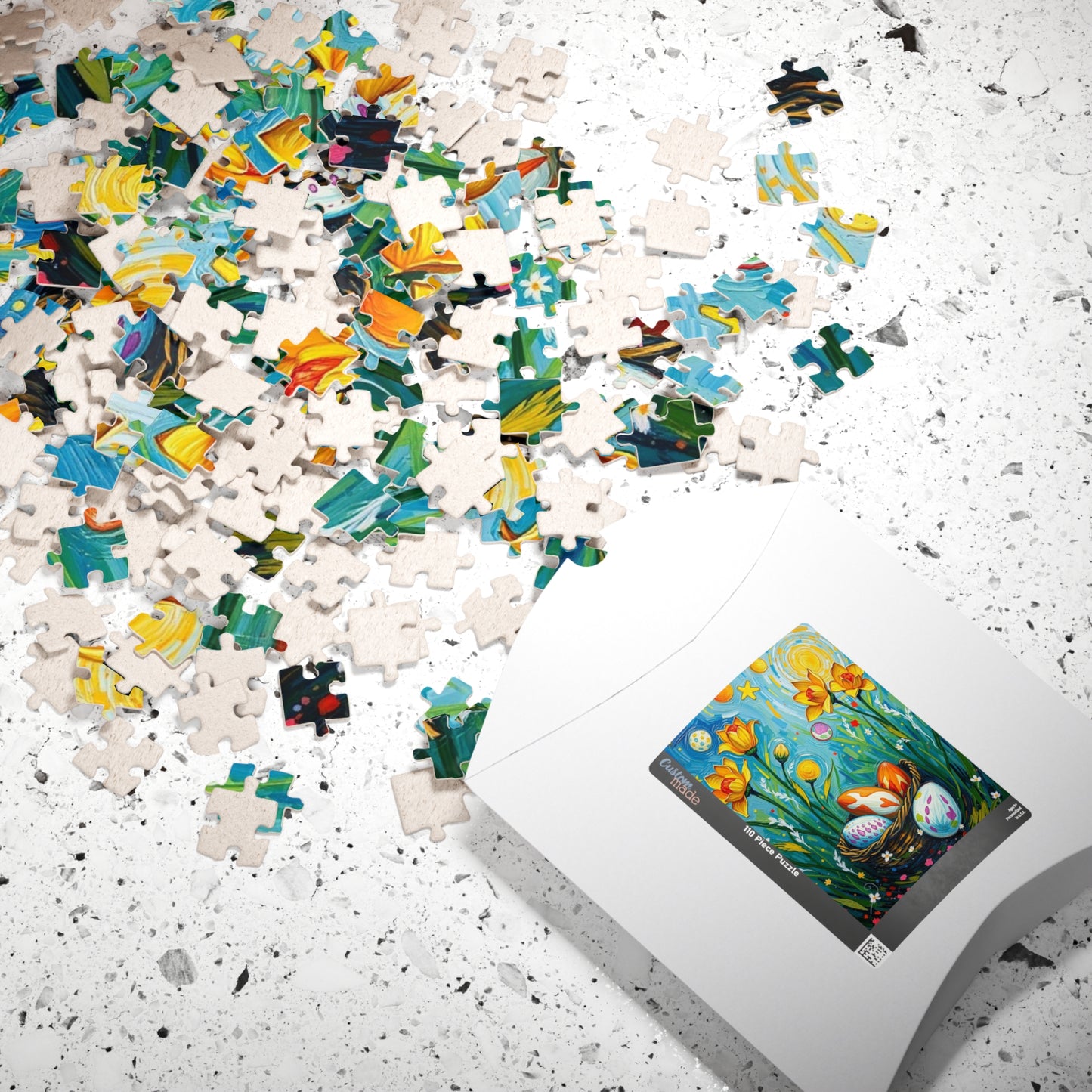 Springtime Egg Hunt Puzzle | Easter Jigsaw Game, Fun Family Activity, Flower Puzzle Artwork, Unique Gift for Adults, Seasonal Fun Puzzle The Puzzle Chest