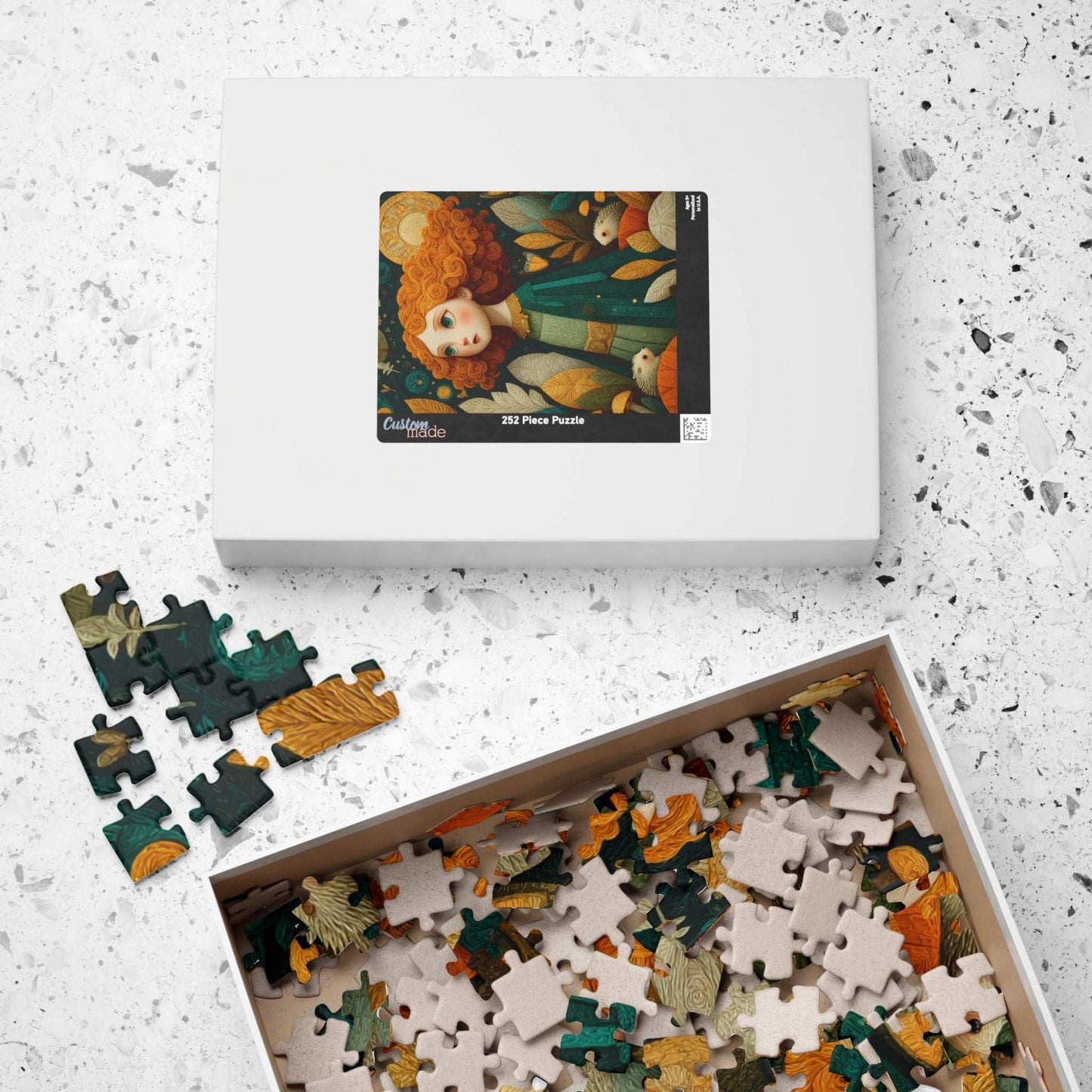Enchanted Mushroom Grove Jigsaw Puzzle – Whimsical Fairy-Tale Autumn Puzzle for Adults, Girl with Hedgehog Puzzle The Puzzle Chest