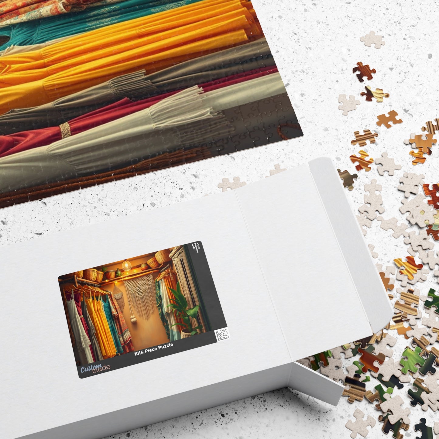 Boho Chic Closet Jigsaw Puzzle, Rustic Fashion Wardrobe with Dresses Plants and Accessories Game, Dreamy Womans Boutique, Puzzle Lover Gift