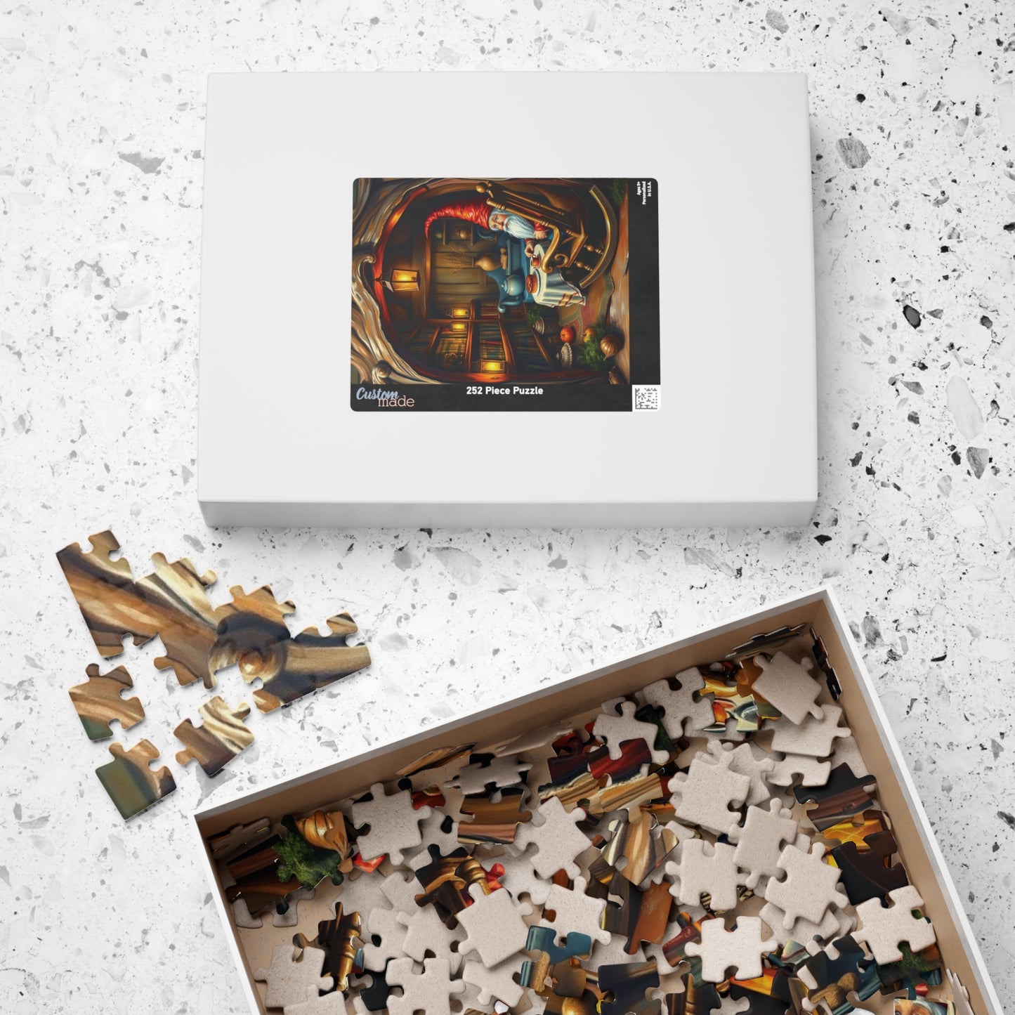 Gnome Home Inside Oak Trunk Jigsaw Puzzle, Fantasy Puzzle (110, 252, 520, 1014-Piece), Family Activity, Relaxing Hobby, Puzzle Lover Gift Puzzle The Puzzle Chest