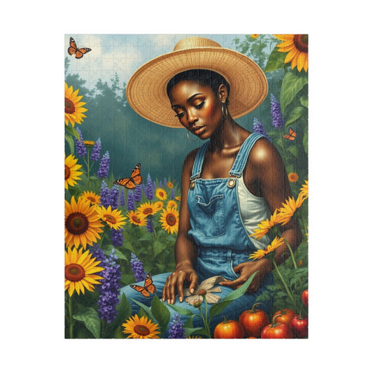 Botanical Black Woman Jigsaw Puzzle, Colorful Garden Scene, Puzzle Lover Gift, Nature Theme, 110-1014 Piece Afrocentric Artwork 520 pcs (Vertical) Puzzle The Puzzle Chest